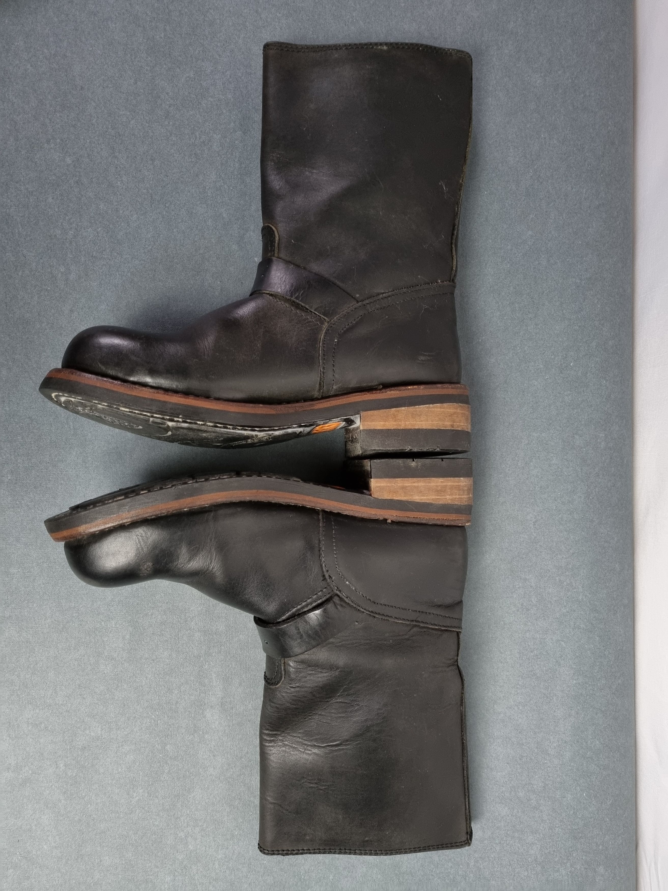 Genuine Leather × Harley Davidson POLICE 883 Biker Leather Boots Vintage BIKKEMBERGS Style Size US 7.5 / EU 40-41 - 14 Thumbnail
