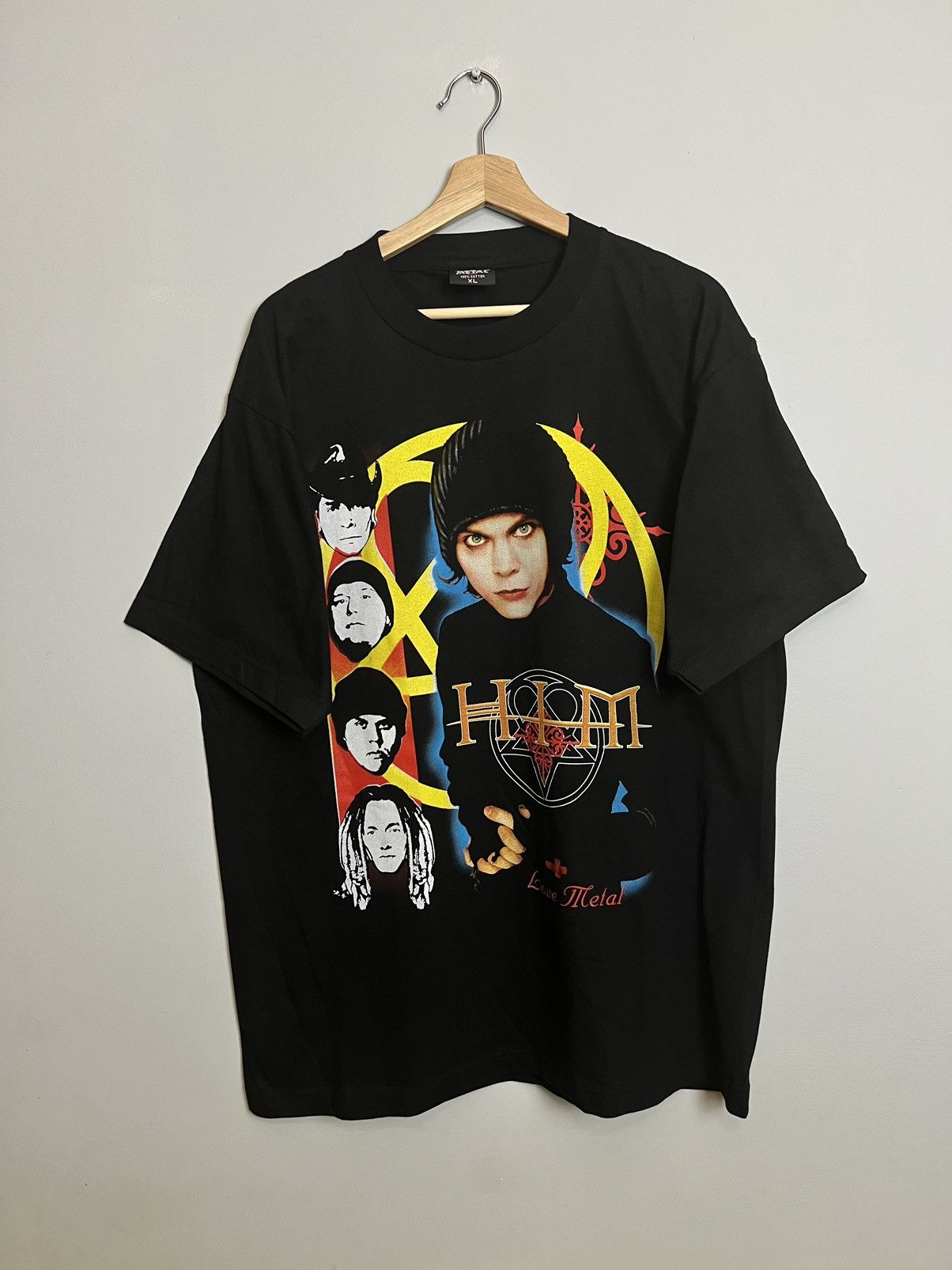 Band Tees Rare Vintage 00s HIM Rock Pop Band Tshirt Y2K Large Suede Size US XL / EU 56 / 4 - 1 Thumbnail