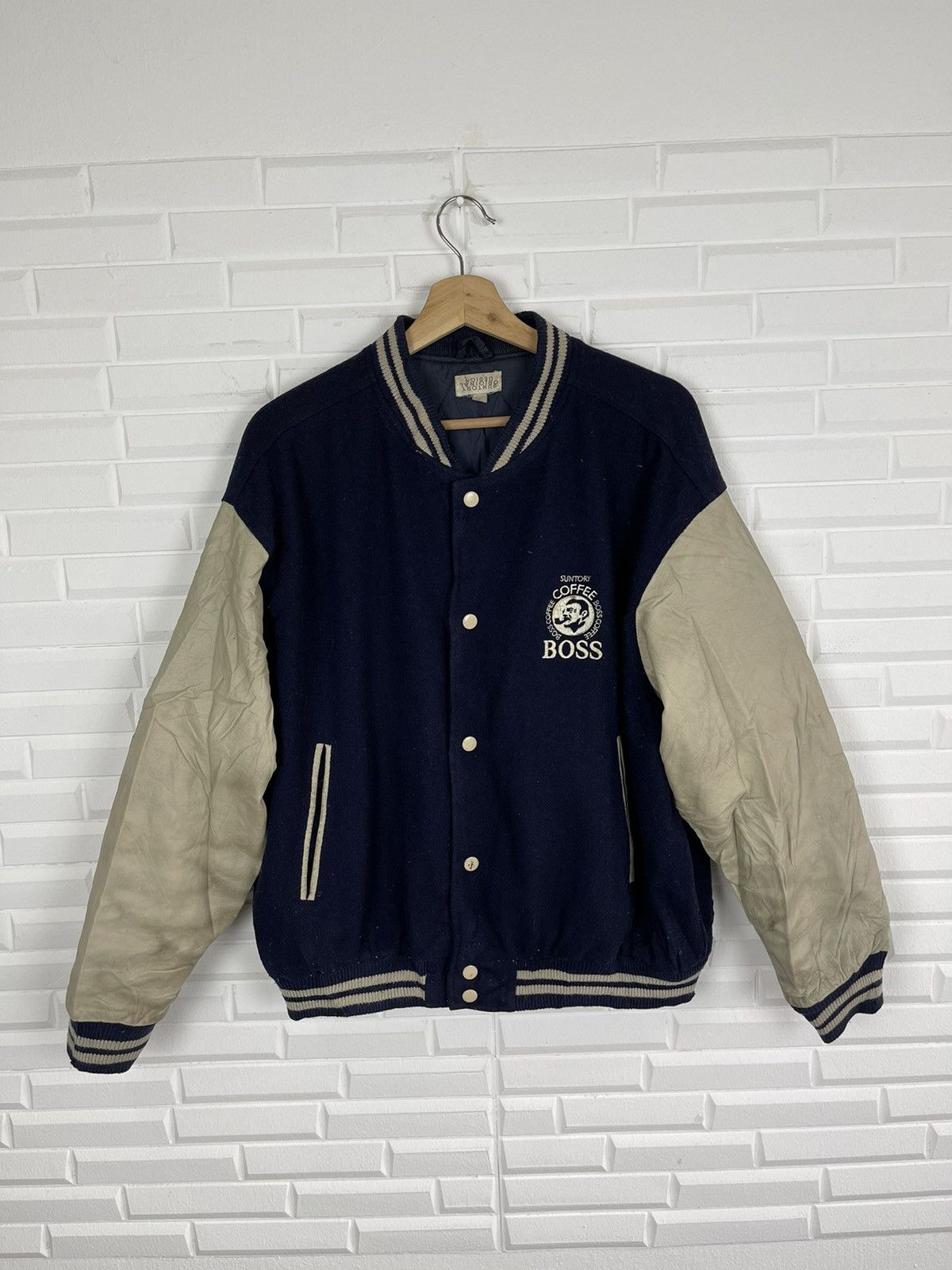 Vintage Vintage Streetwear Japan BOSS Coffee Varsity Jacket Size US M / EU 48-50 / 2 - 2 Thumbnail