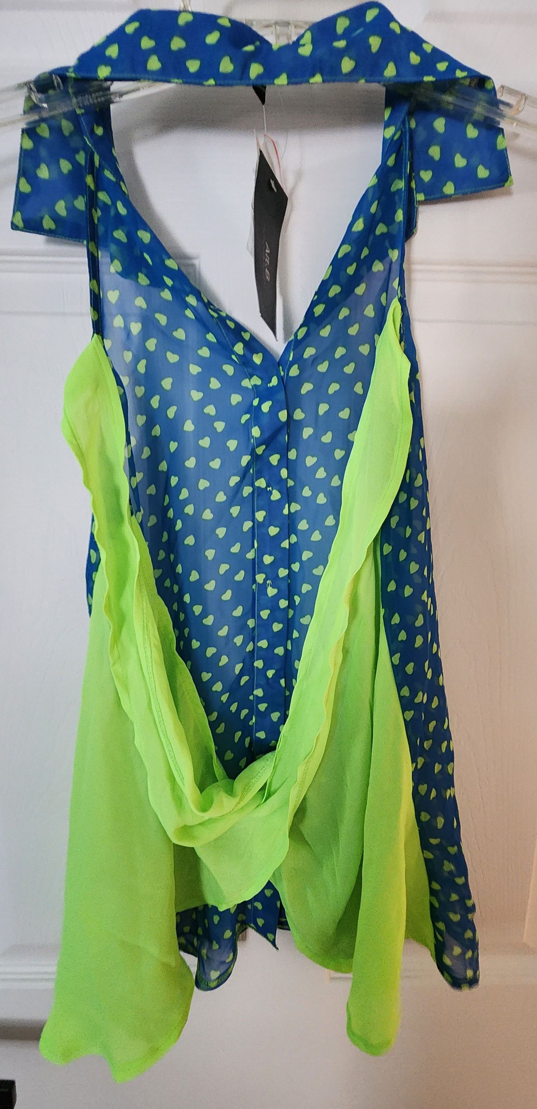Other NWT Alt. B Blue Green Heart Halter Cross Back Size Small Size S / US 4 / IT 40 - 3 Thumbnail