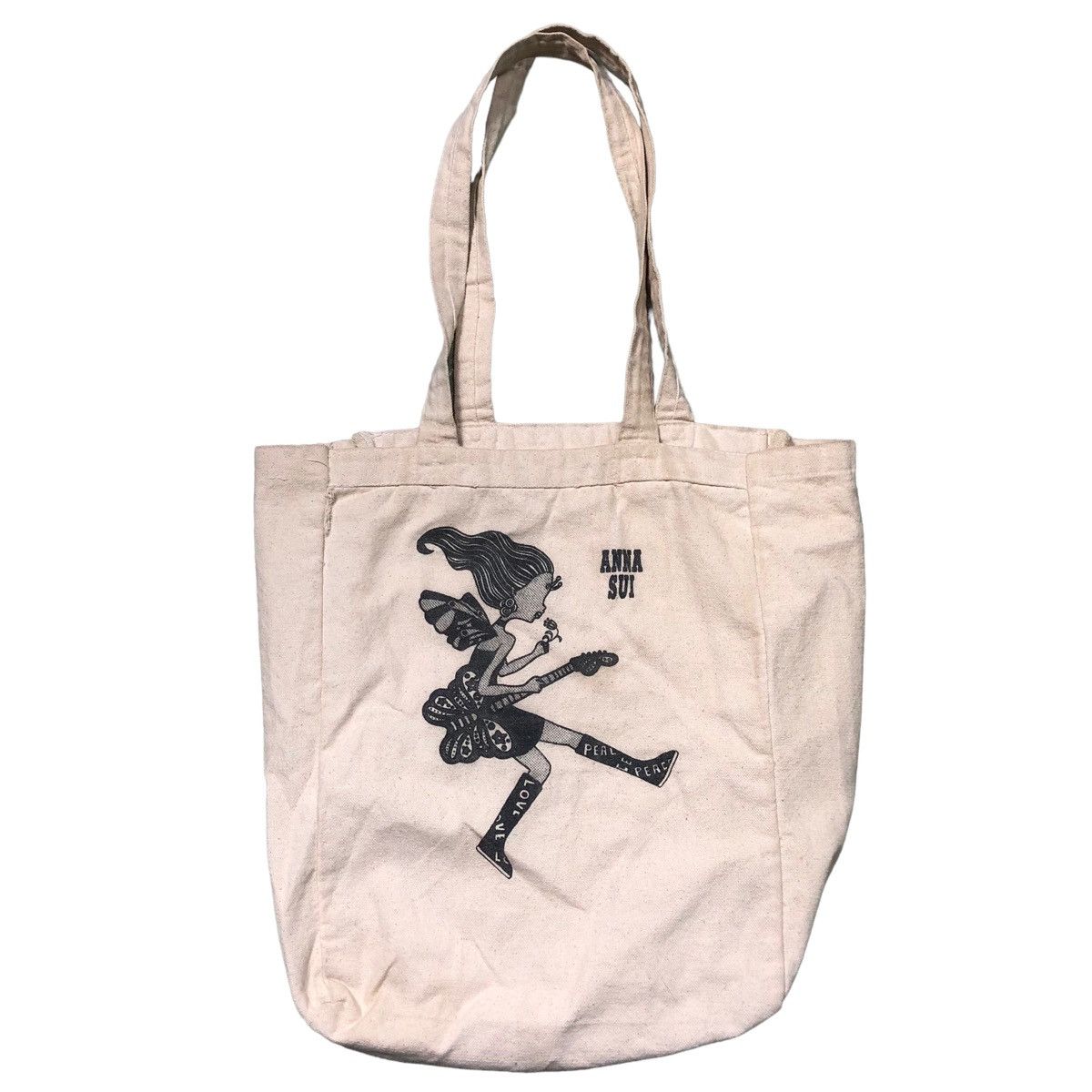 Vtg Anna Sui Rockin Girl Tote Bag