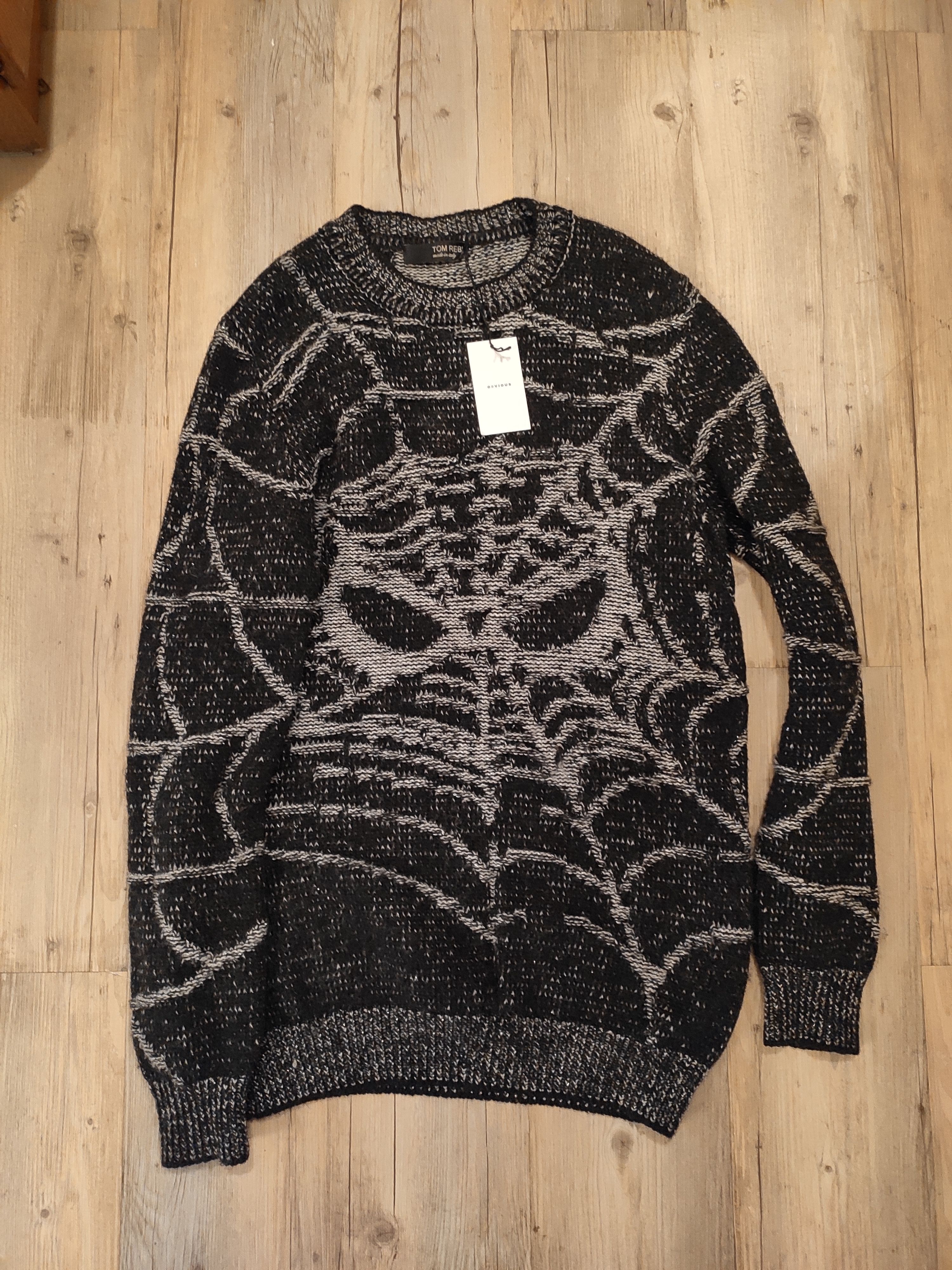image of Tom Rebl New Web Oversized Sweater.like Rick Owens Or Julius in Grey, Men's (Size Large)