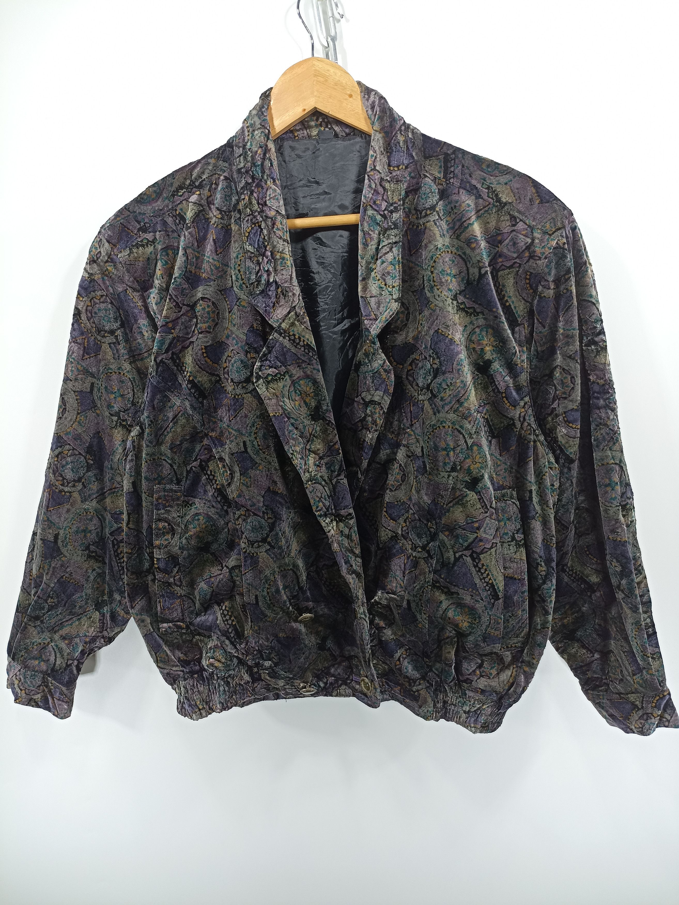 Japanese Brand × Vintage Unknown brand Cardigan valvet jacket Size US M / EU 48-50 / 2 - 1 Thumbnail
