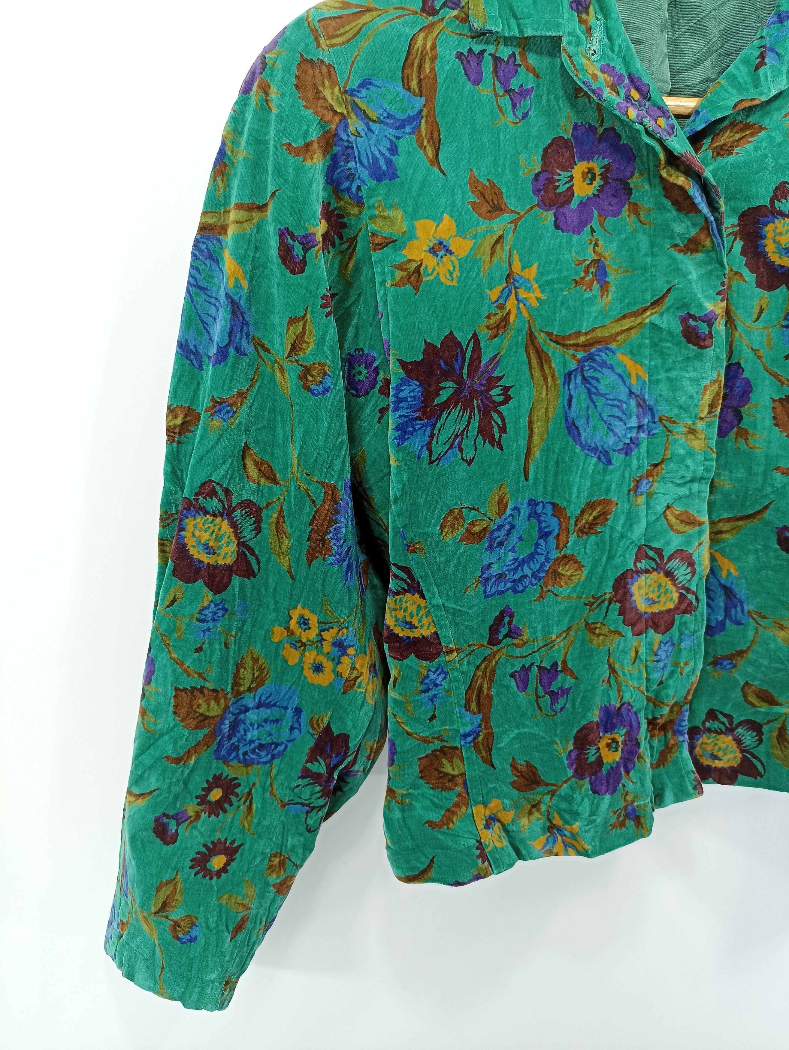 Kenzo × Vintage Vintage Kenzo Floral Valvet Jacket Size S / US 4 / IT 40 - 3 Thumbnail