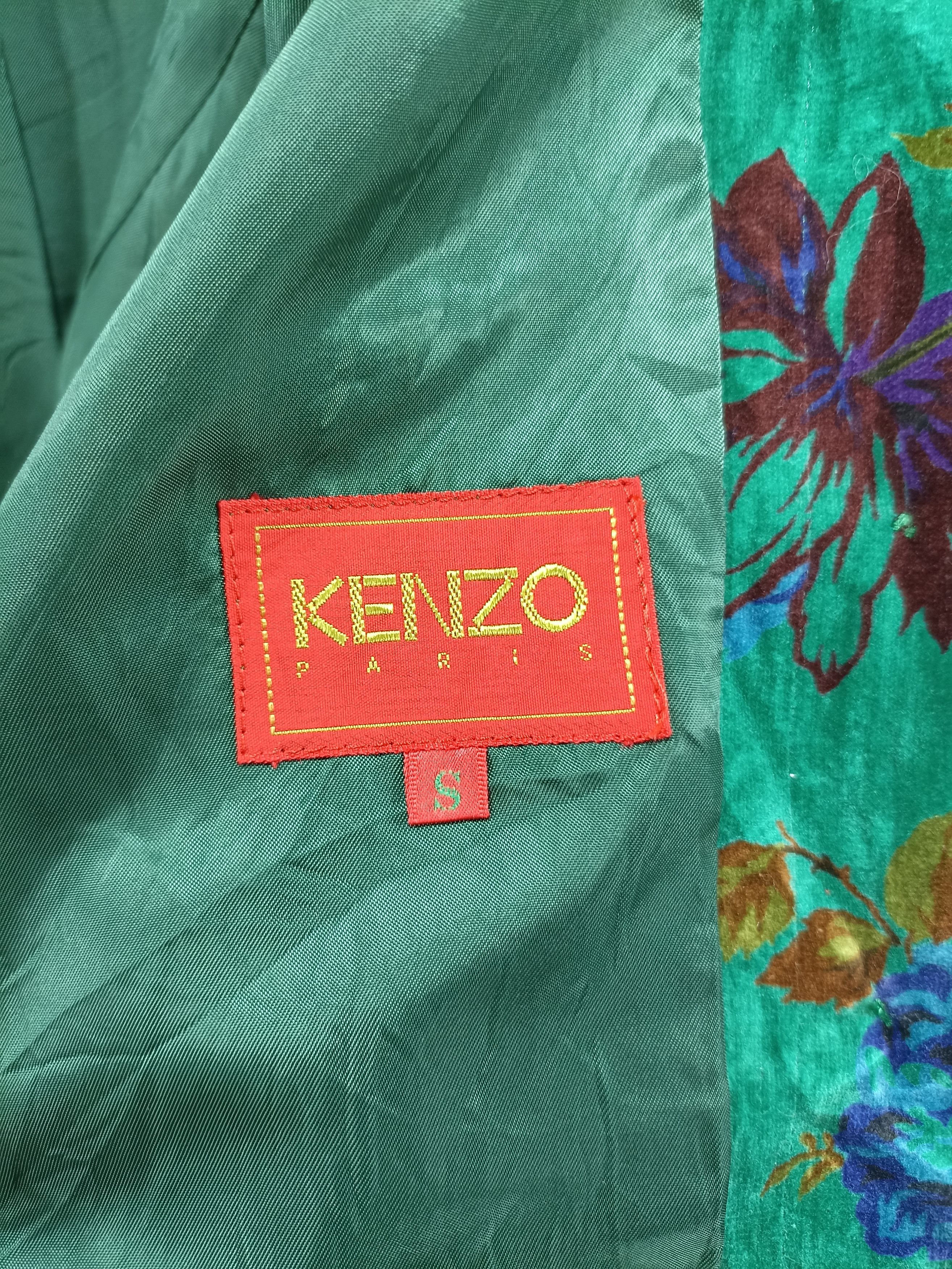 Kenzo × Vintage Vintage Kenzo Floral Valvet Jacket Size S / US 4 / IT 40 - 8 Thumbnail
