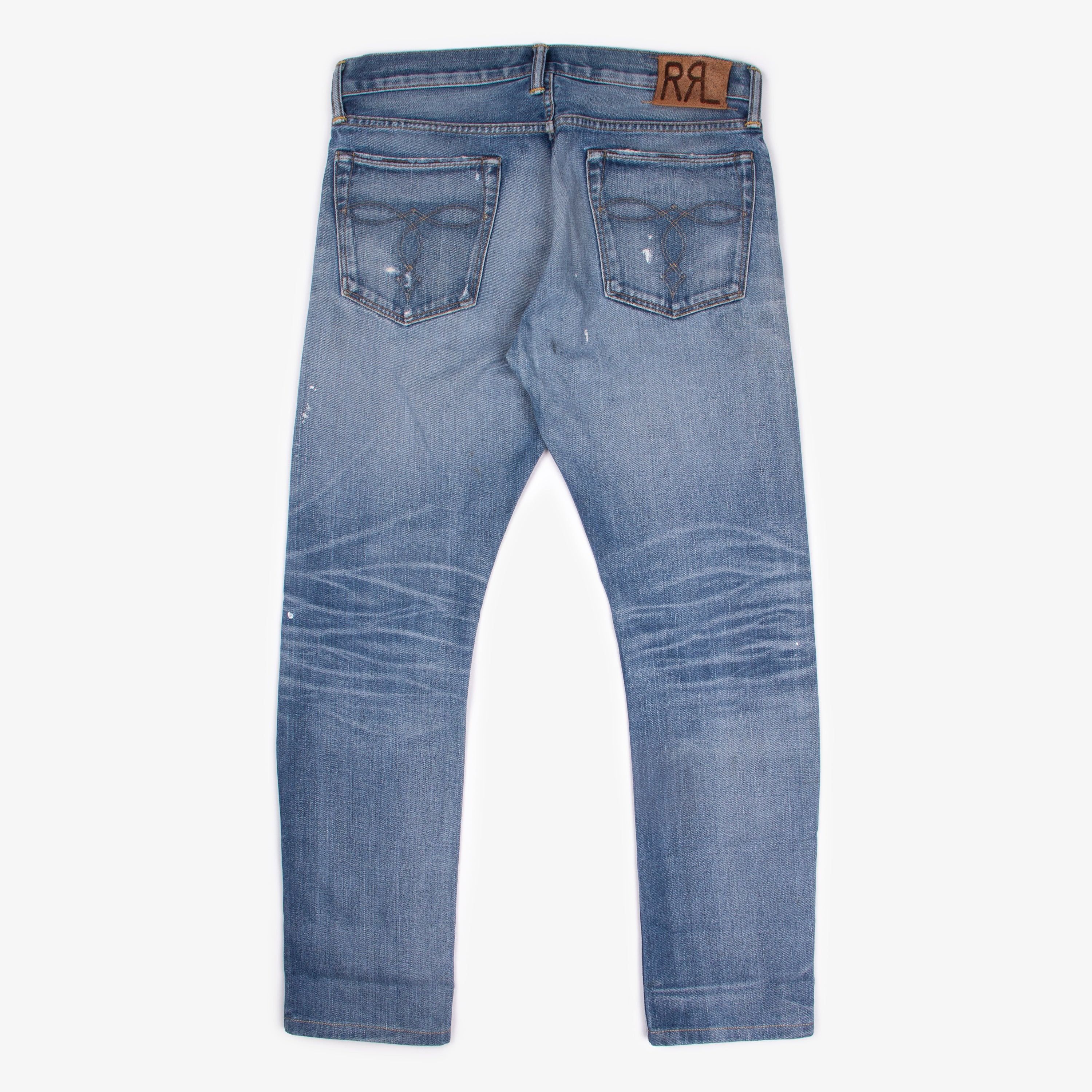 RRL Ralph Lauren RRL LIGHT WASH DISTRESSED DENIM Size US 33 - 5 Thumbnail