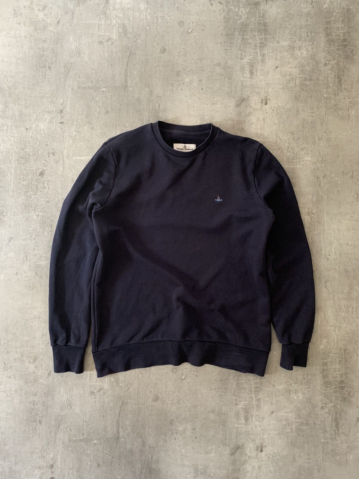 AW16 Vivienne Westwood Orb Small Logo Navy Crewneck