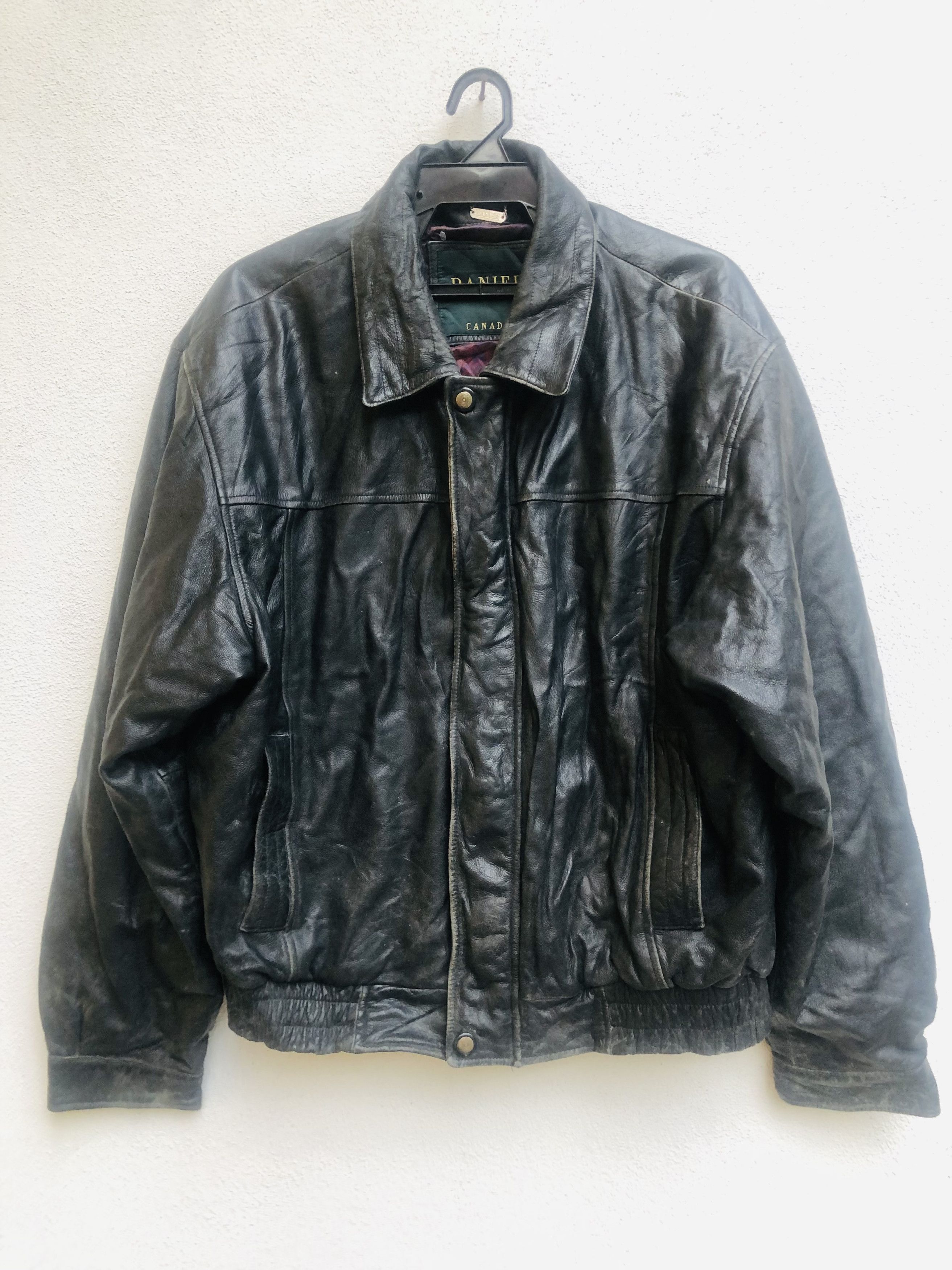 image of Danier Designed Fashion Style Leather Jacket in Black, Men's (Size Large)