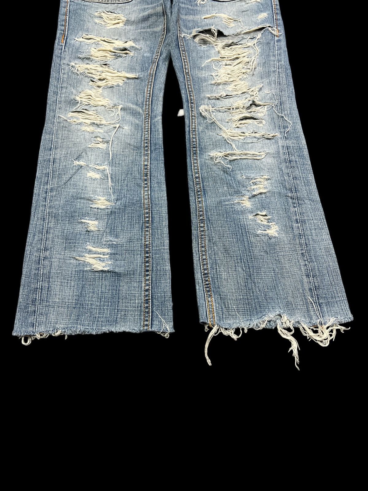 Japanese Brand FLARED💥THRASHED UNKNOWN DISTRESSED DENIM PANT Size US 30 / EU 46 - 4 Thumbnail