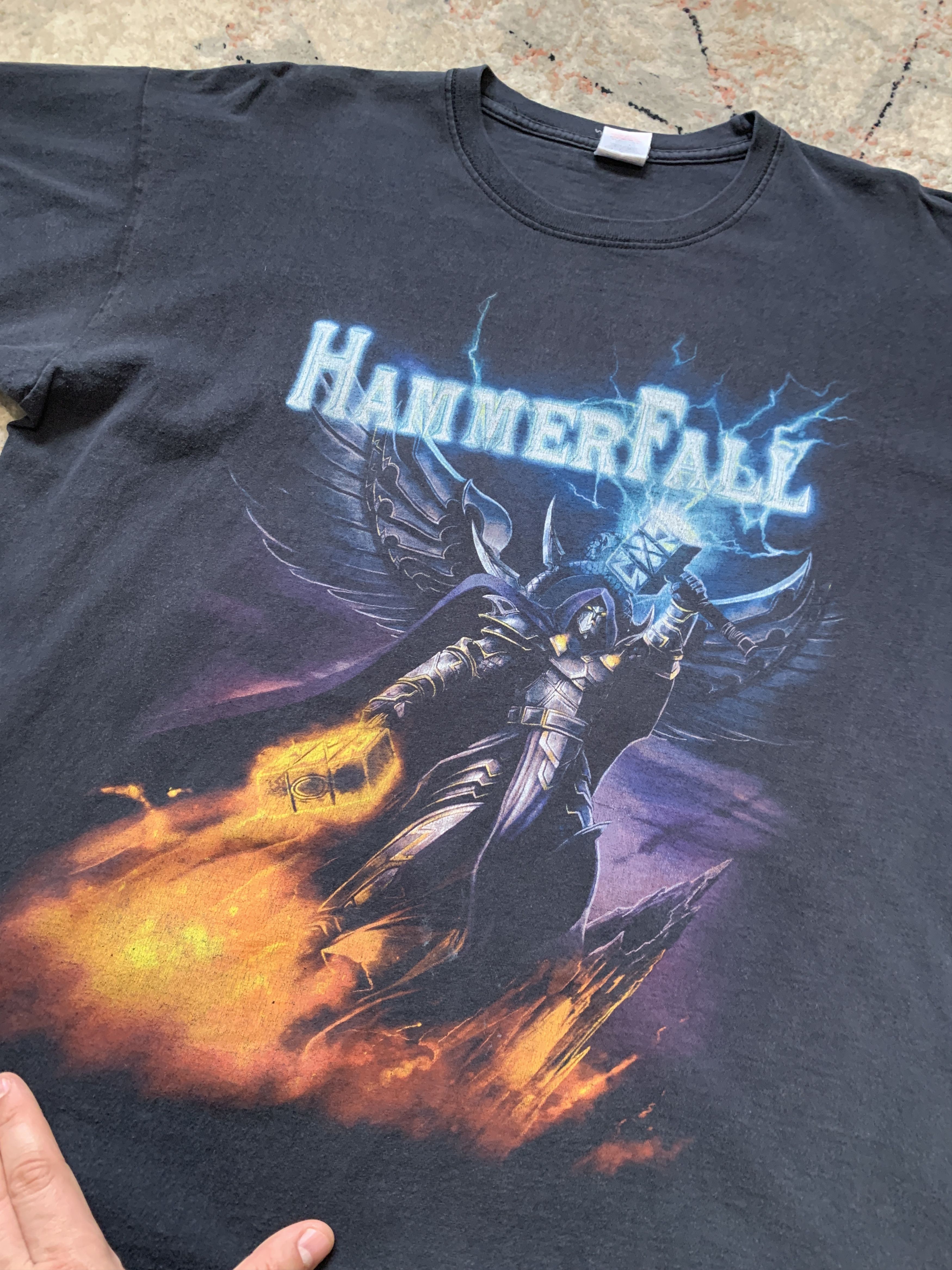 Band Tees × Vintage Hammer Fall Rebels With A Cause Tee Size US XL / EU 56 / 4 - 3 Thumbnail