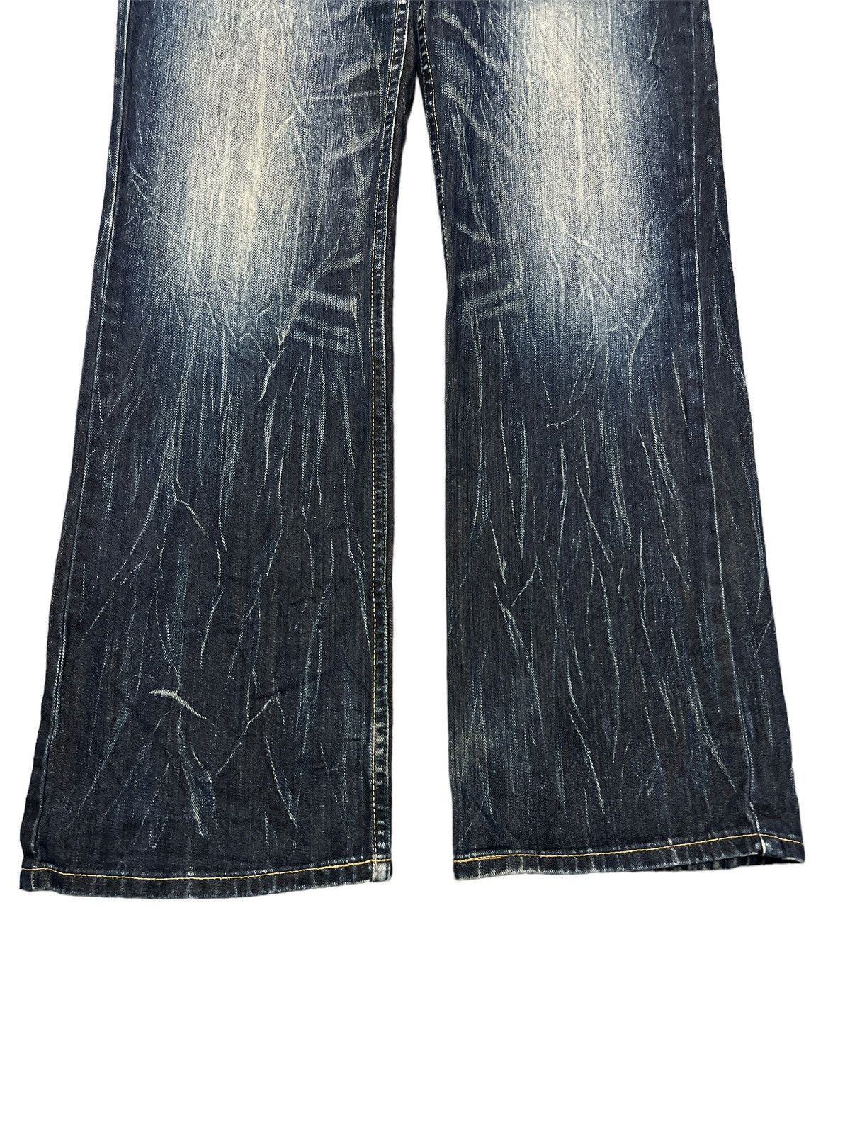 Japanese Brand DOUBLE WAIST🔥WRANGLER DISTRESSED DENIM PANT Size US 32 / EU 48 - 4 Thumbnail