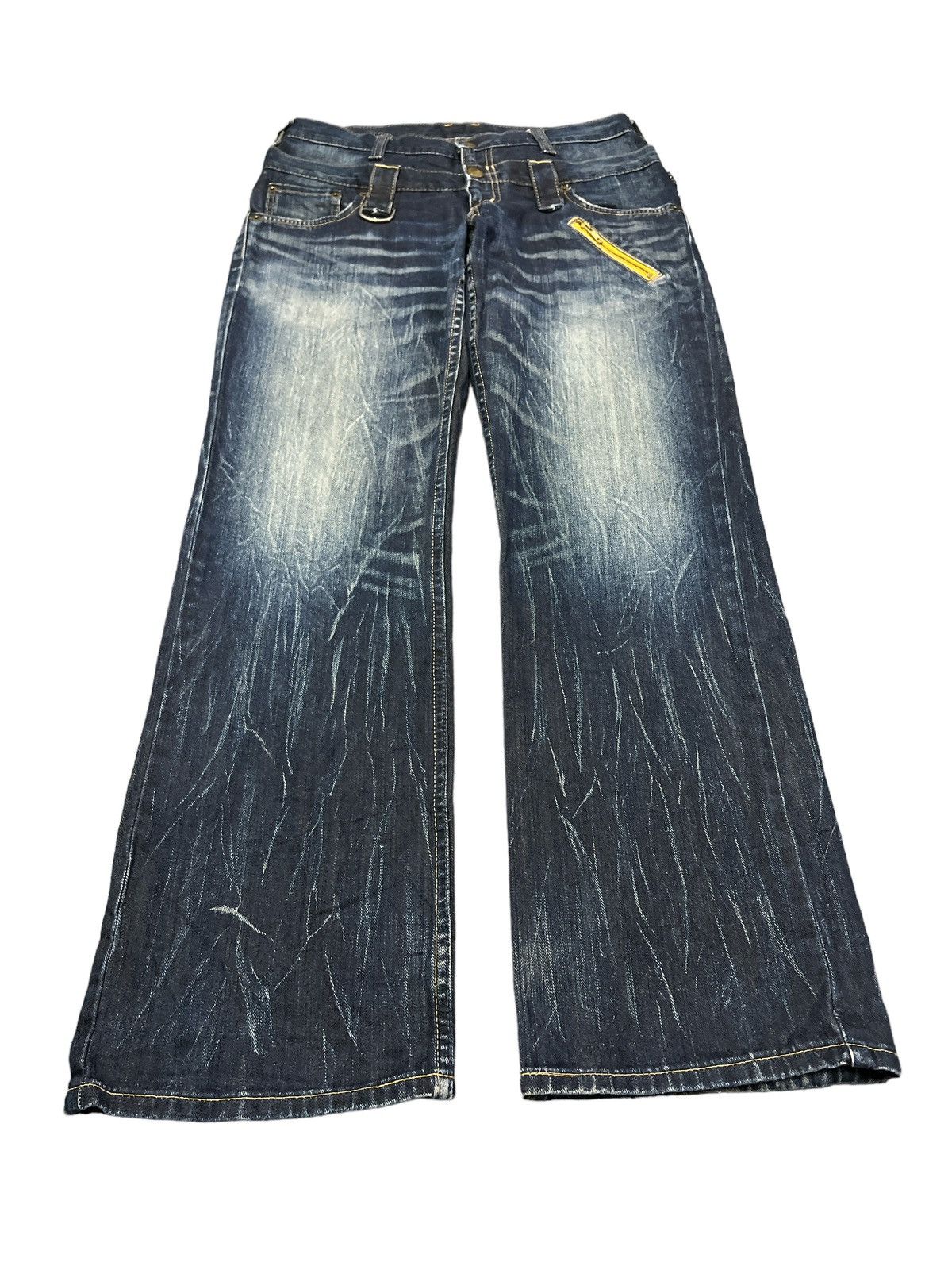 Japanese Brand DOUBLE WAIST🔥WRANGLER DISTRESSED DENIM PANT Size US 32 / EU 48 - 2 Thumbnail
