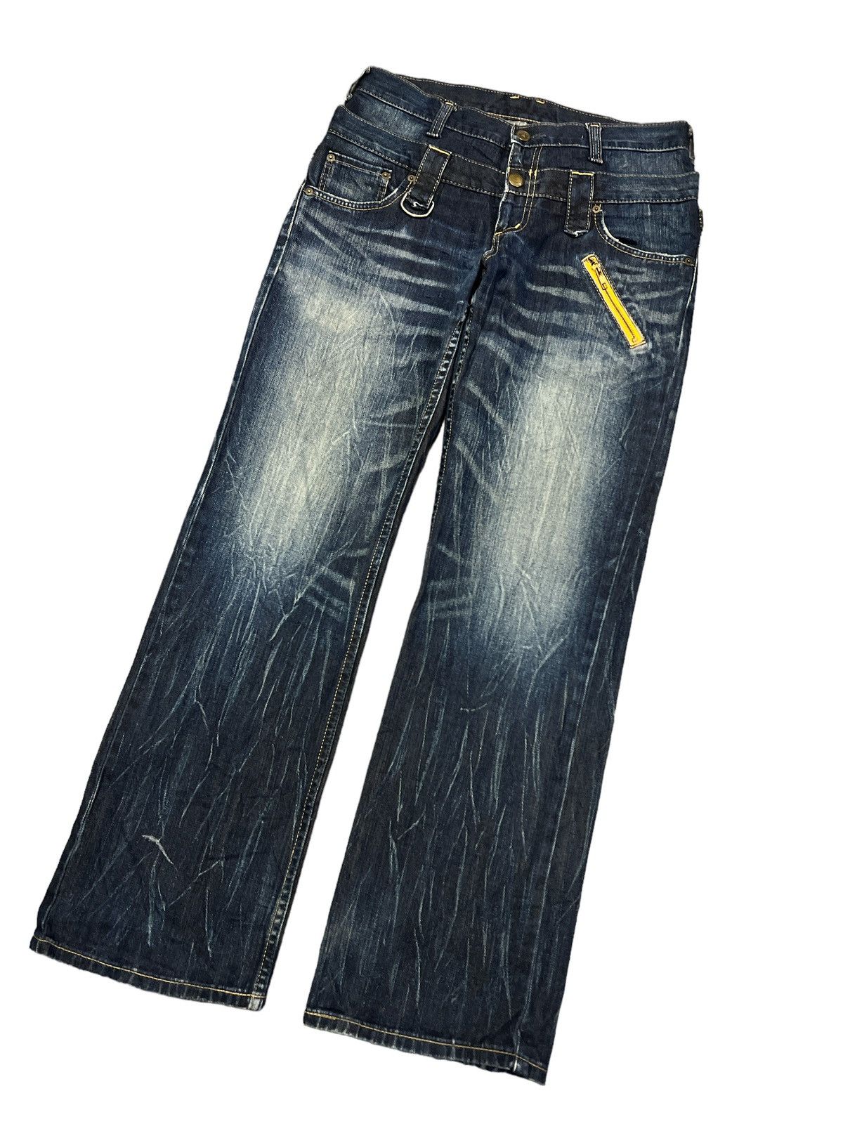 Japanese Brand DOUBLE WAIST🔥WRANGLER DISTRESSED DENIM PANT Size US 32 / EU 48 - 5 Thumbnail