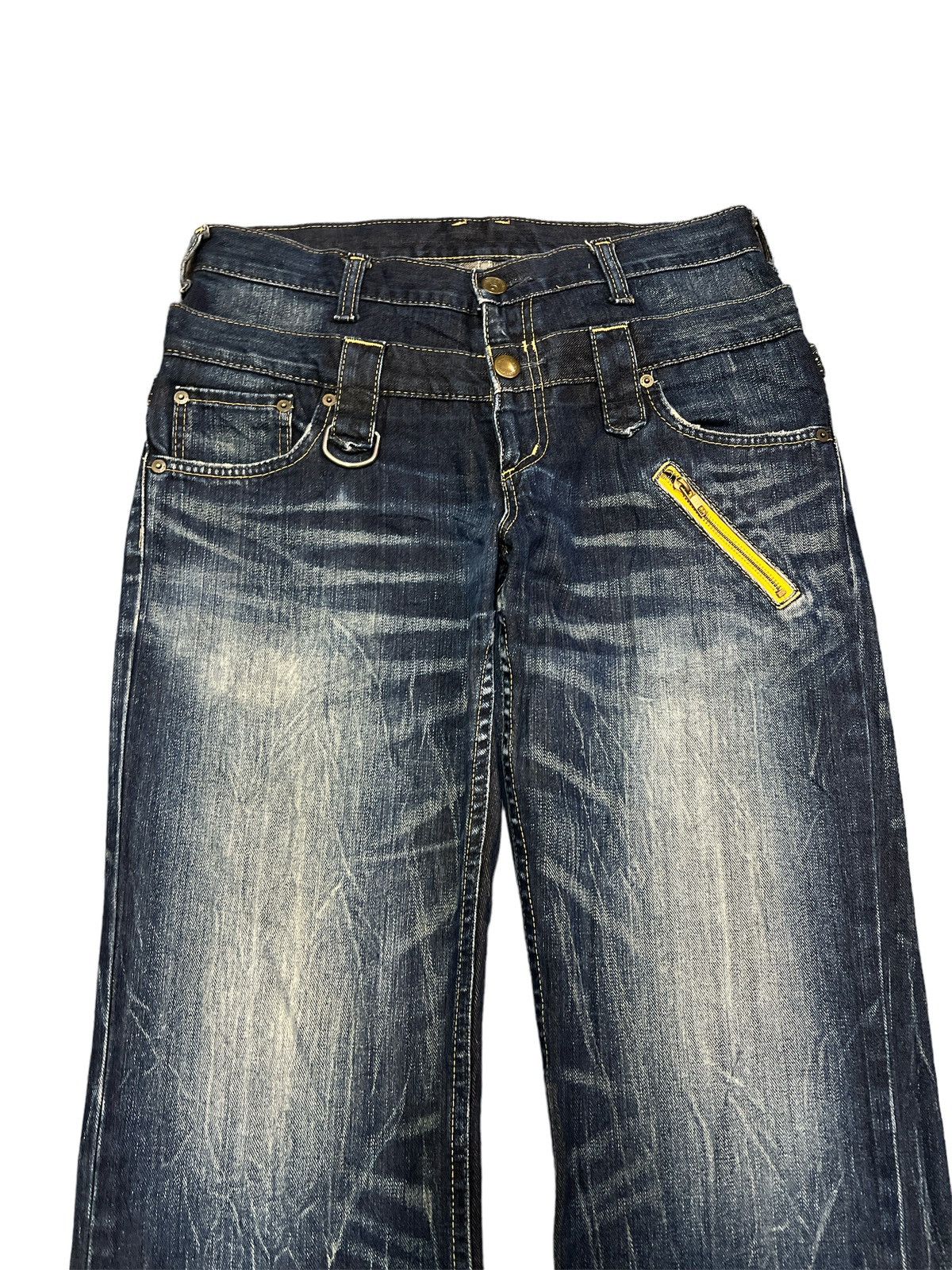 Japanese Brand DOUBLE WAIST🔥WRANGLER DISTRESSED DENIM PANT Size US 32 / EU 48 - 3 Thumbnail