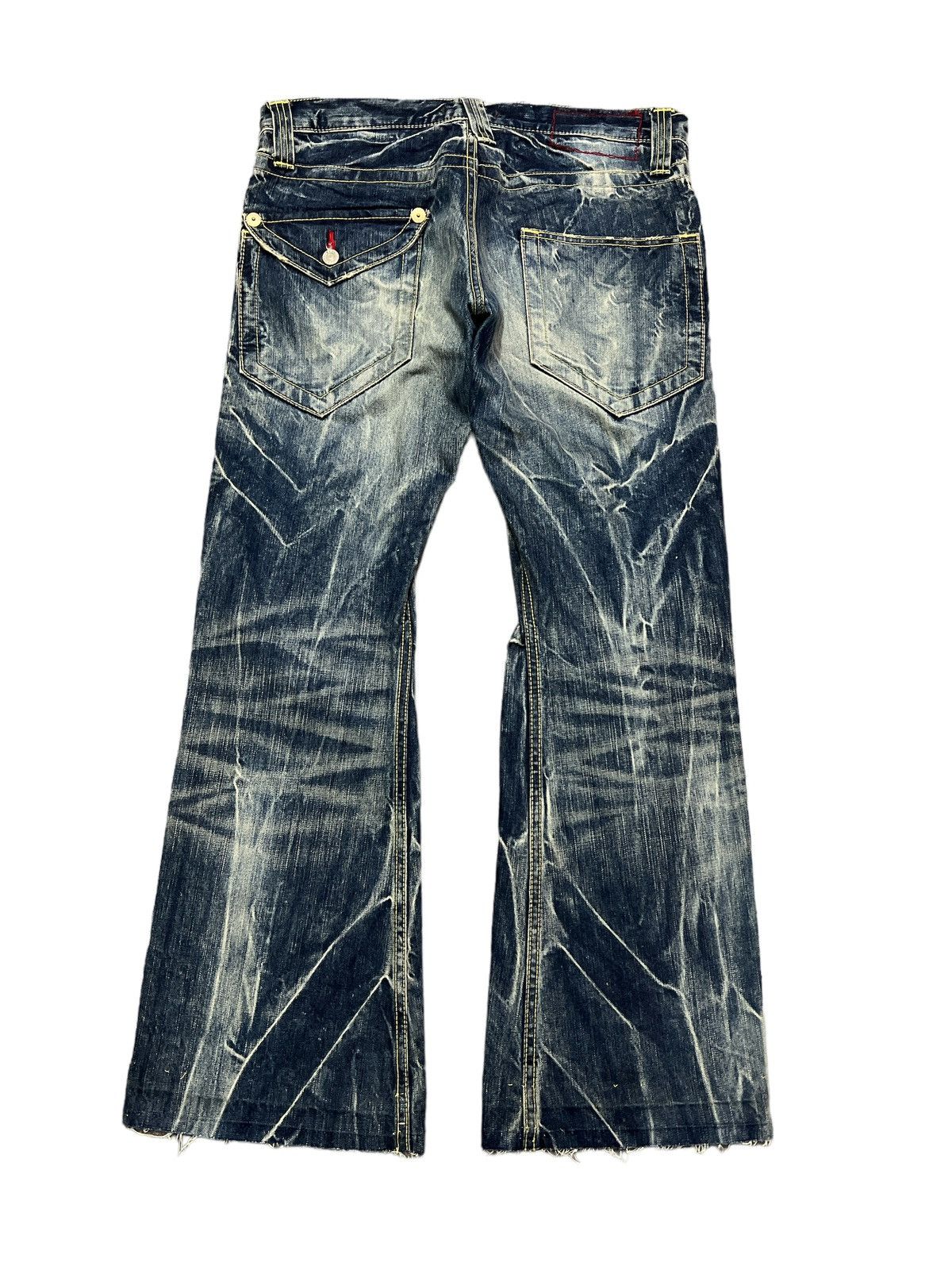 Vintage FLARED💥BLUE WAY DISTRESSED DENIM PANT Size US 33 - 8 Thumbnail
