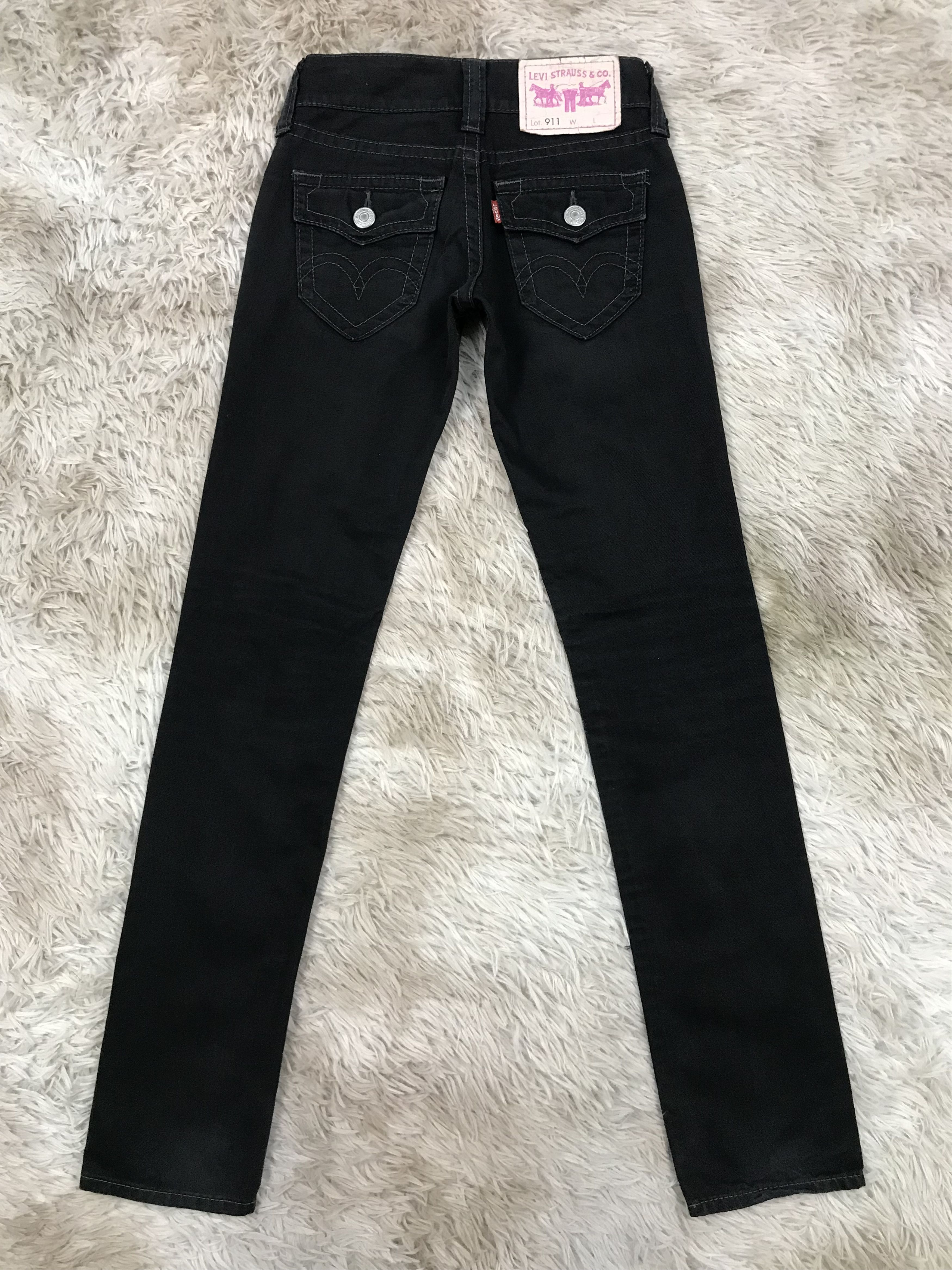 Levi's Lot 911 Black Faded Skinny Jeans Low Rise W26