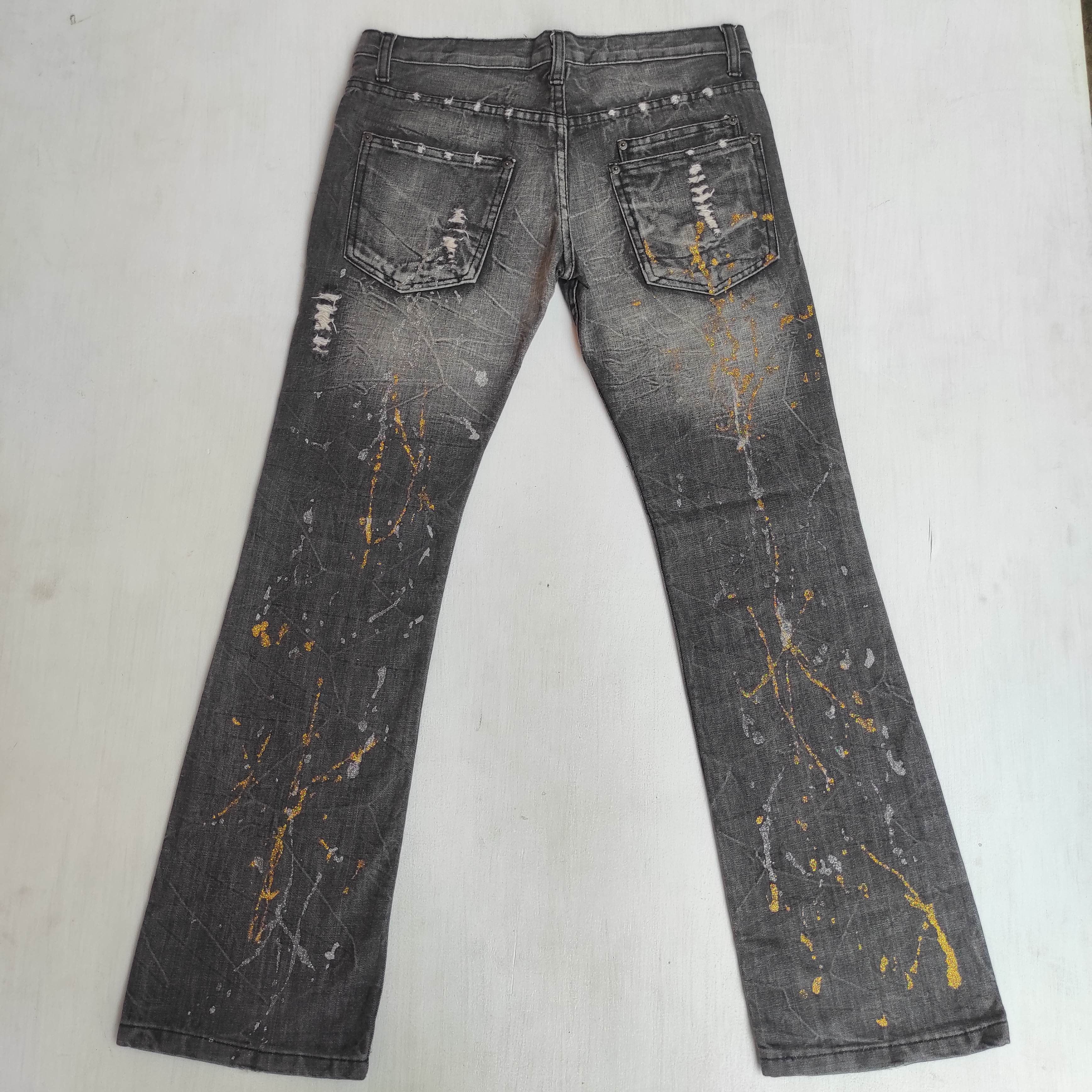 Hysteric Glamour Flare Jeans K.U.I Distress Denim Painted Low Rise Size US 32 / EU 48 - 14 Thumbnail