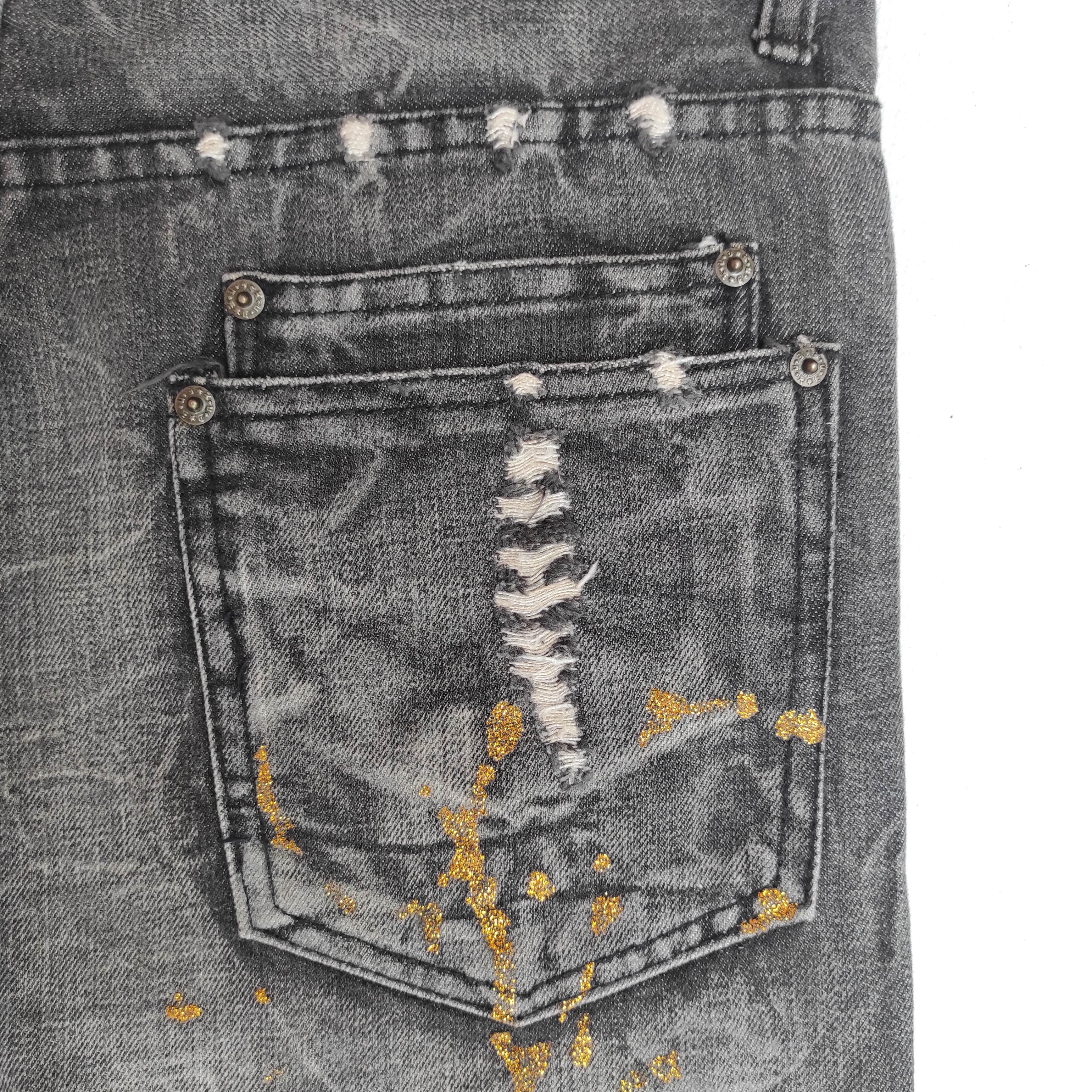Hysteric Glamour Flare Jeans K.U.I Distress Denim Painted Low Rise Size US 32 / EU 48 - 16 Thumbnail