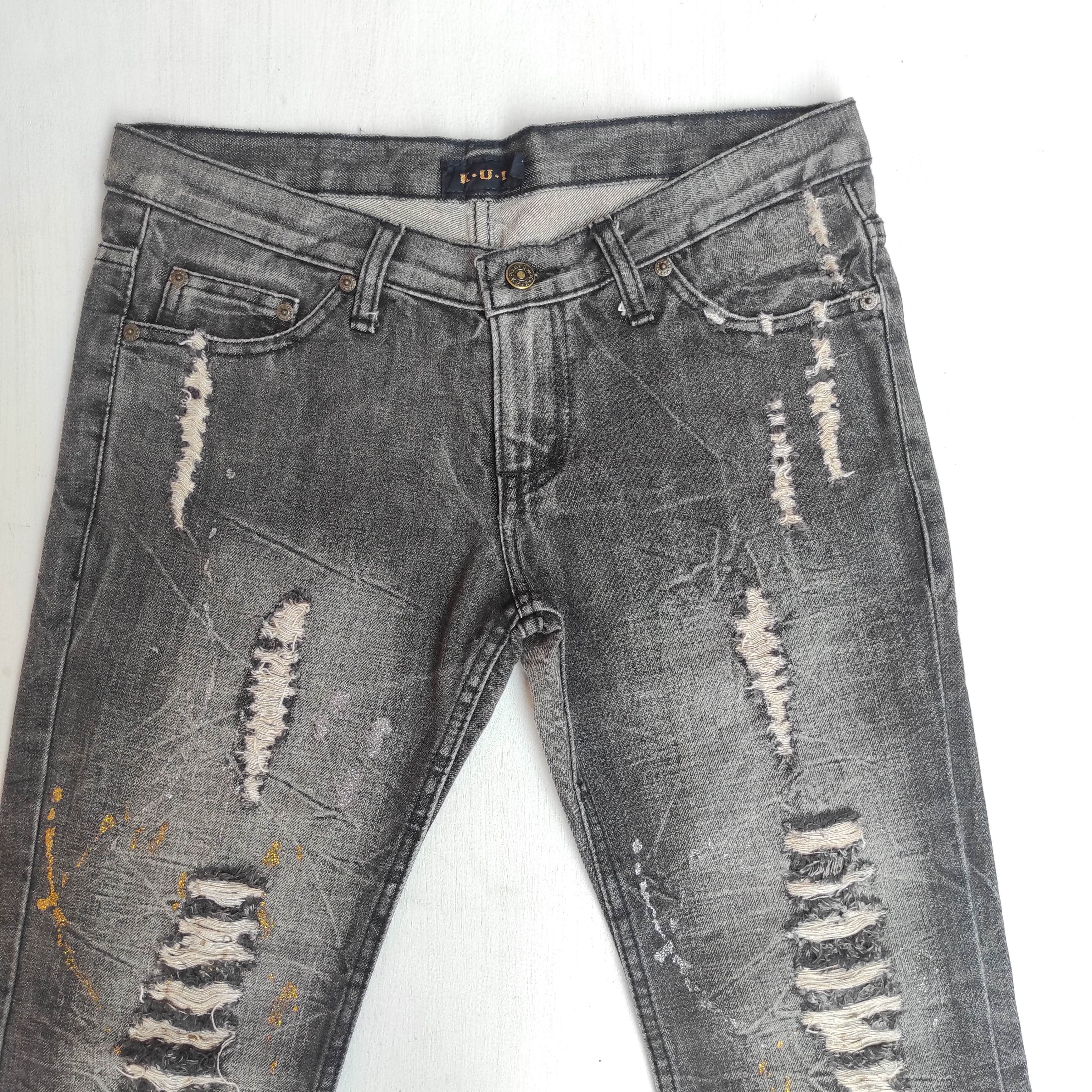 Hysteric Glamour Flare Jeans K.U.I Distress Denim Painted Low Rise Size US 32 / EU 48 - 4 Thumbnail