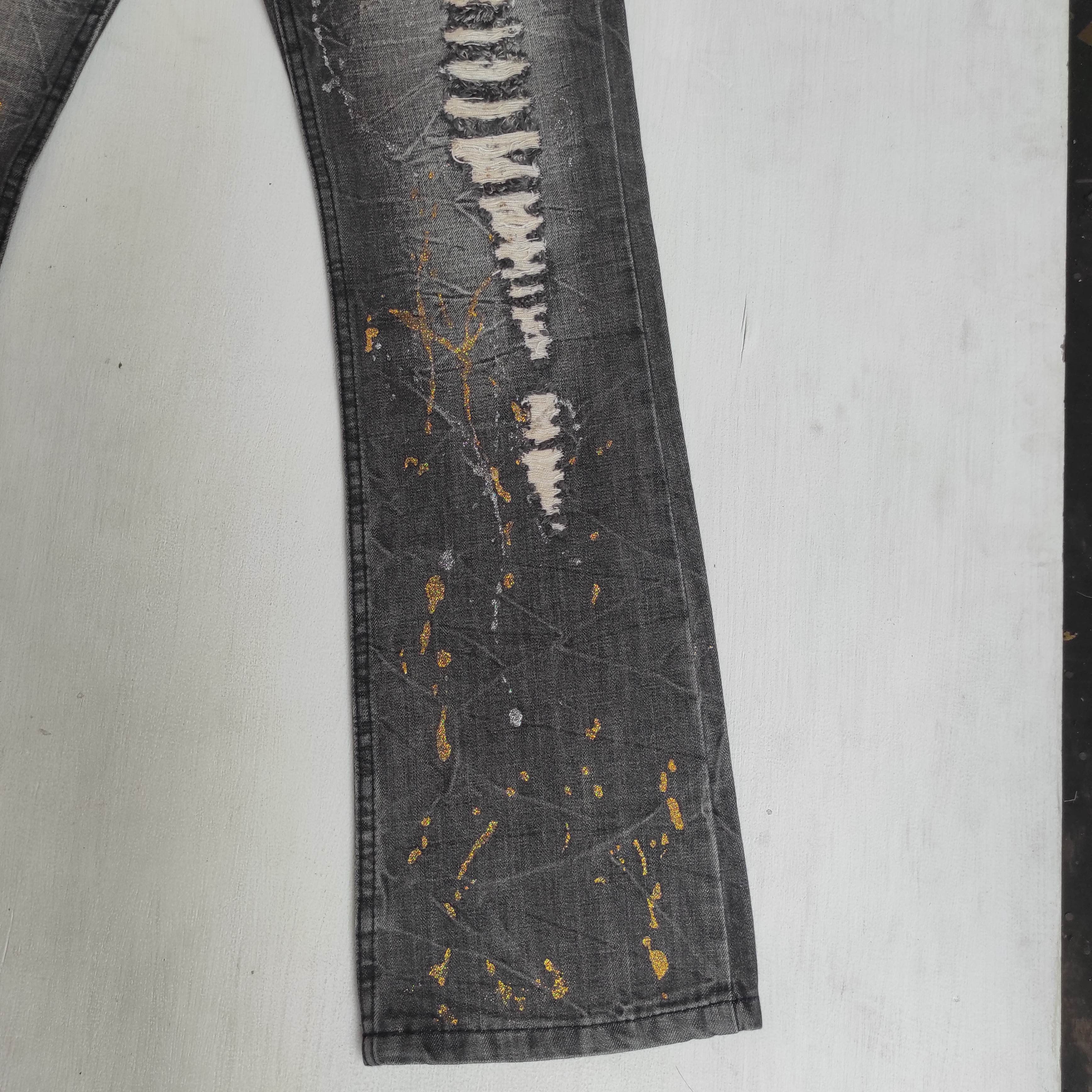 Hysteric Glamour Flare Jeans K.U.I Distress Denim Painted Low Rise Size US 32 / EU 48 - 6 Thumbnail