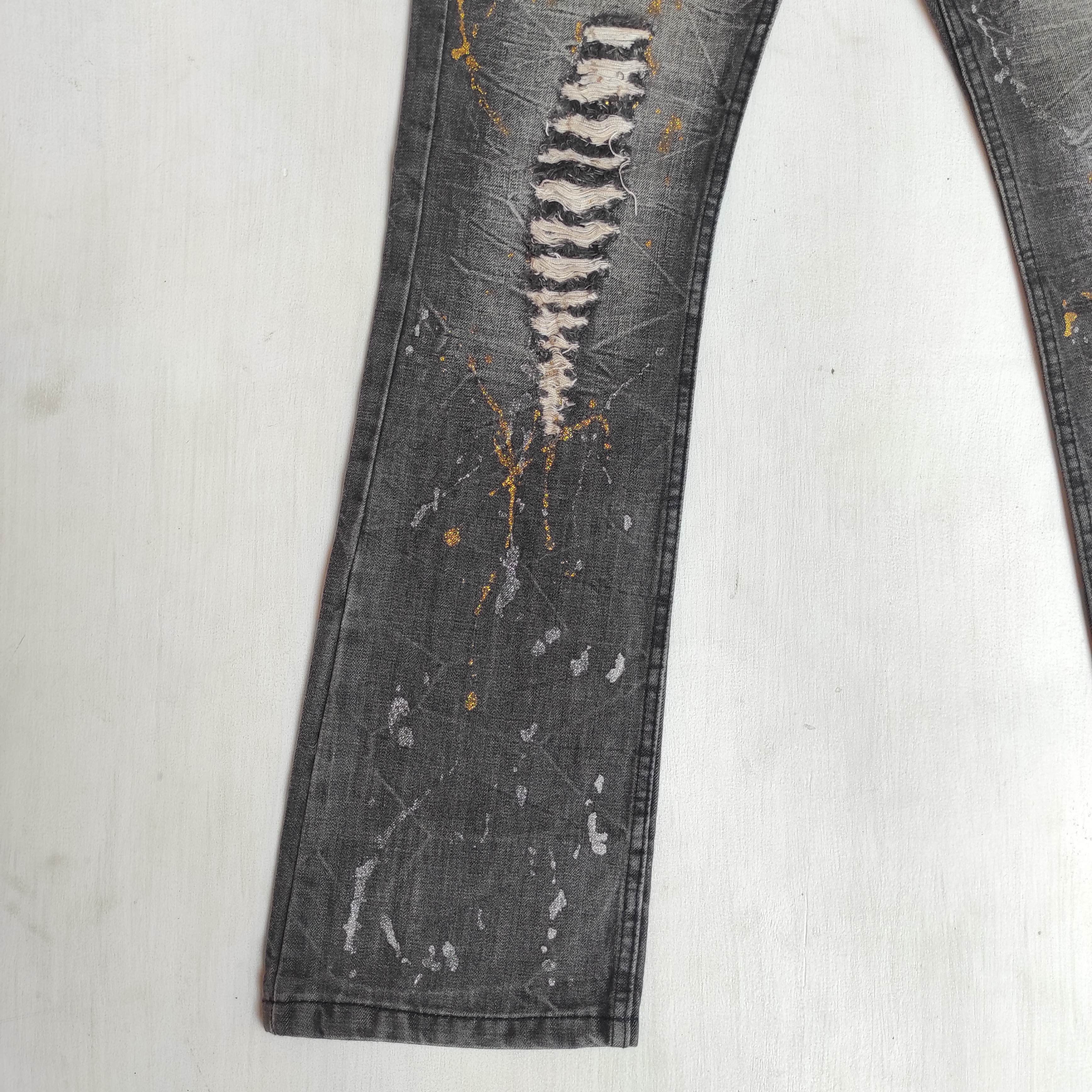 Hysteric Glamour Flare Jeans K.U.I Distress Denim Painted Low Rise Size US 32 / EU 48 - 5 Thumbnail