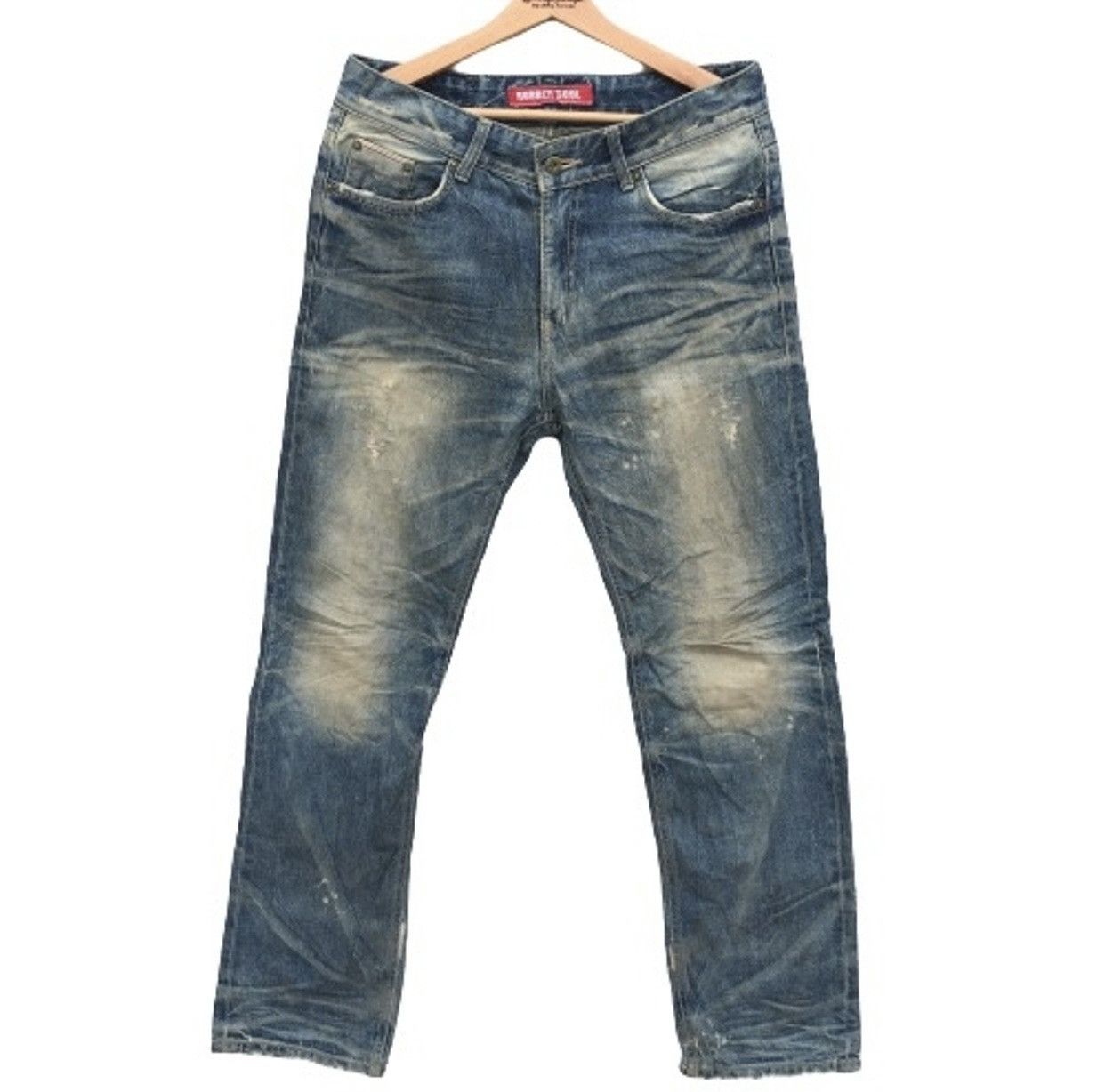 RBRSL Distressed Rubber Soul Acid Wash Denim Jeans Size US 34 / EU 50 - 1 Thumbnail