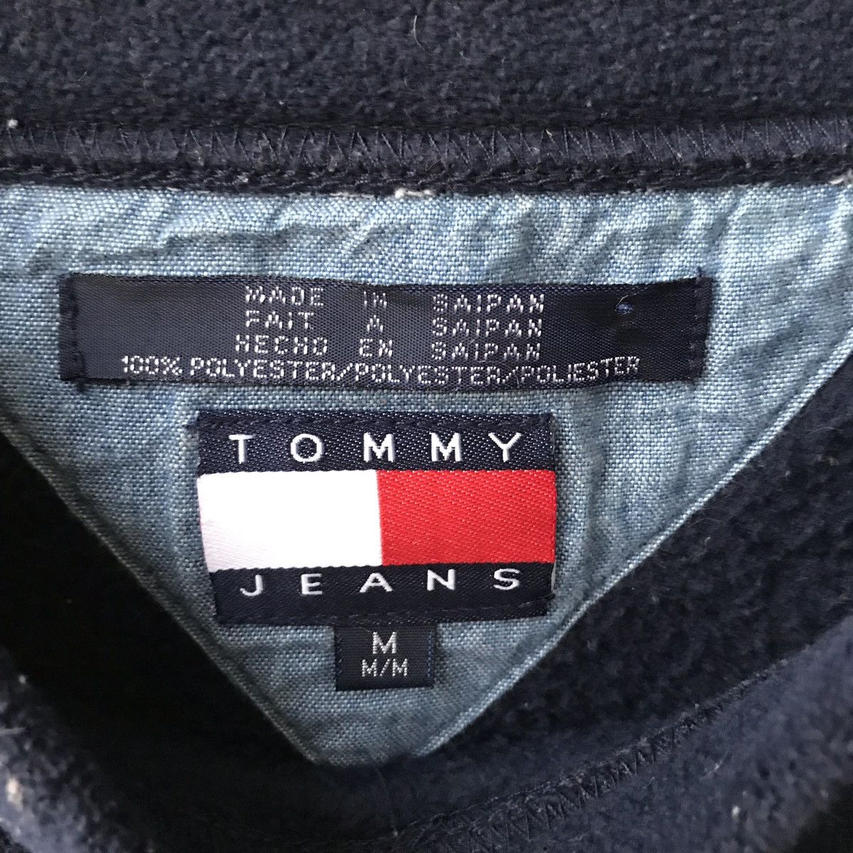 Tommy Hilfiger 90s Iconic Color Block Tommy Jeans Fleece Pullover Sweater Size US L / EU 52-54 / 3 - 3 Thumbnail