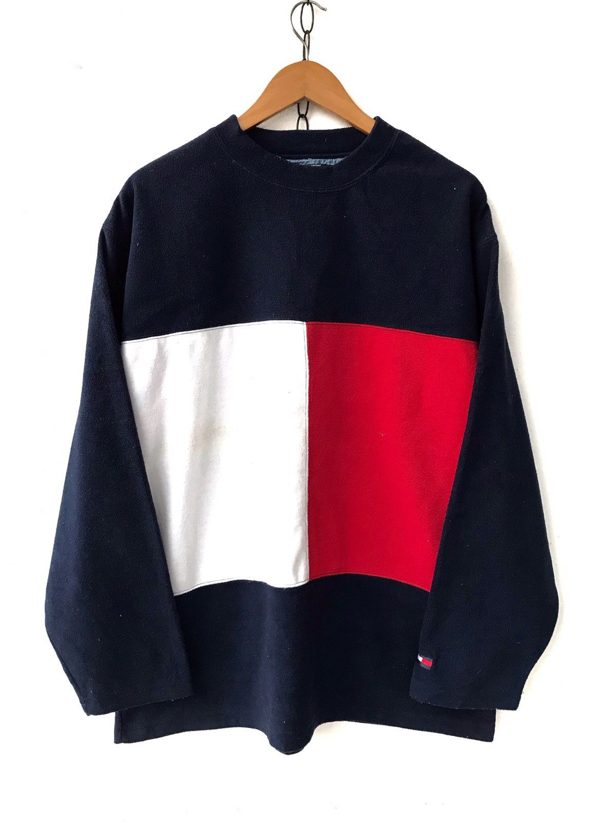 90s Iconic Color Block Tommy Jeans Fleece Pullover Sweater