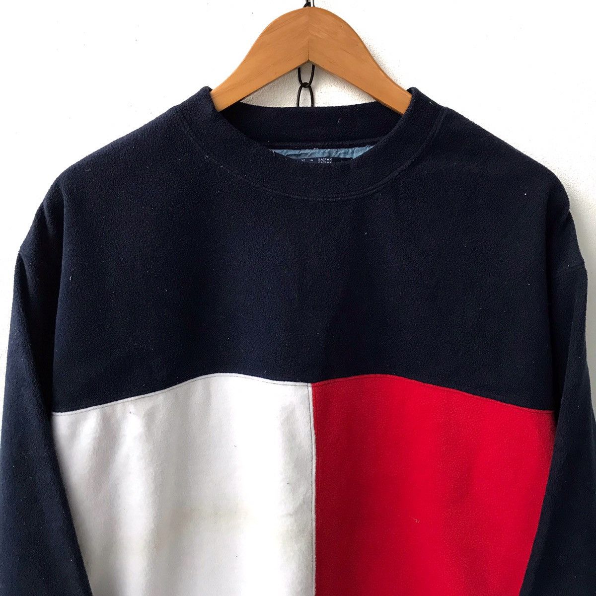 Tommy Hilfiger 90s Iconic Color Block Tommy Jeans Fleece Pullover Sweater Size US L / EU 52-54 / 3 - 2 Thumbnail