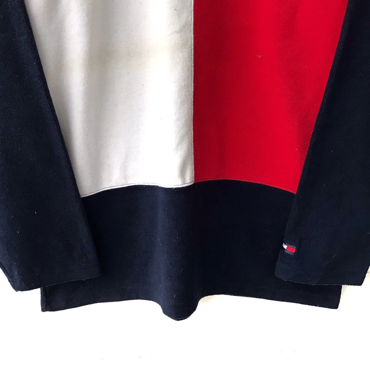 Tommy Hilfiger 90s Iconic Color Block Tommy Jeans Fleece Pullover Sweater Size US L / EU 52-54 / 3 - 4 Thumbnail