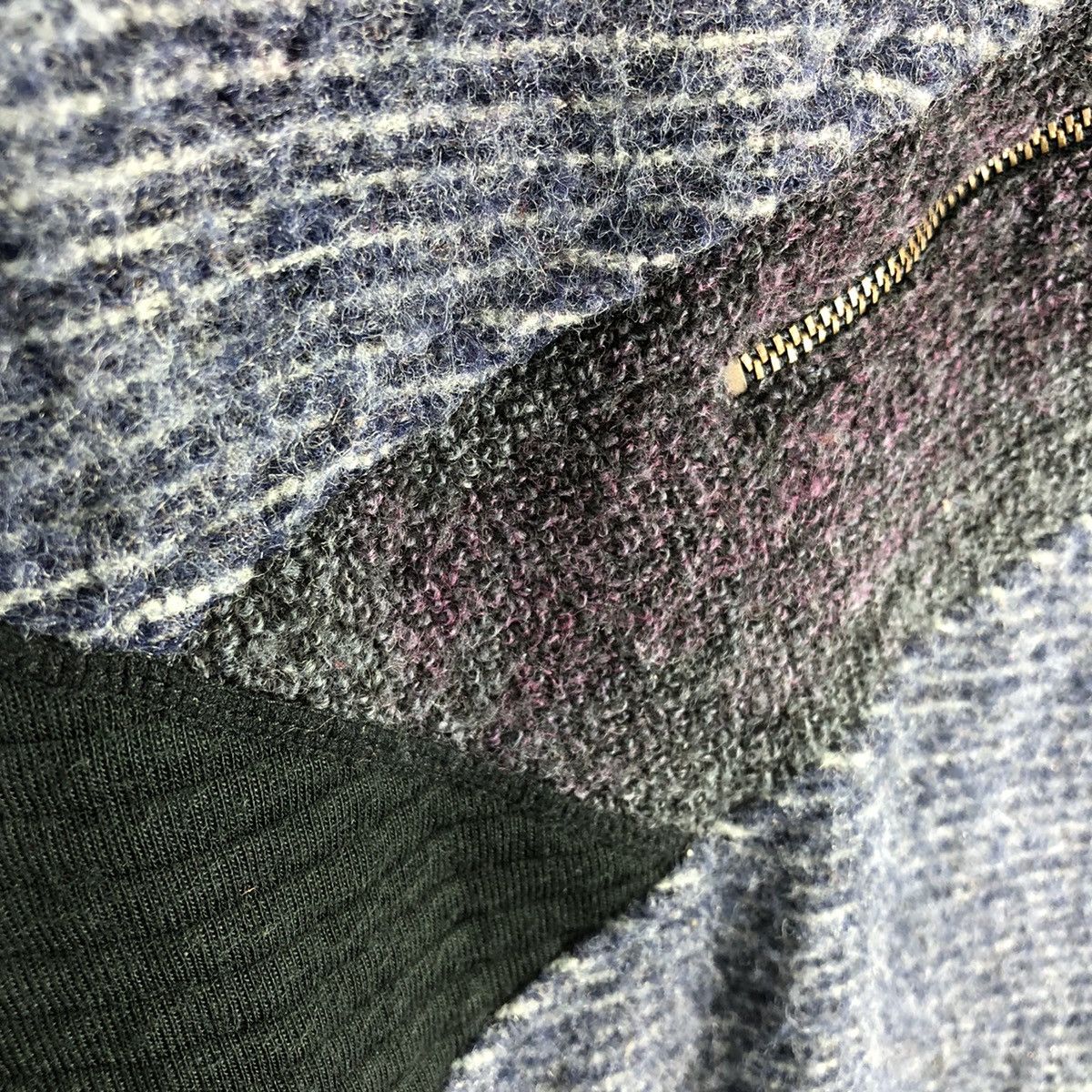 Japanese Brand Vintage 80's Wool Knit Striped Patchwork by Leighton Size US L / EU 52-54 / 3 - 12 Thumbnail