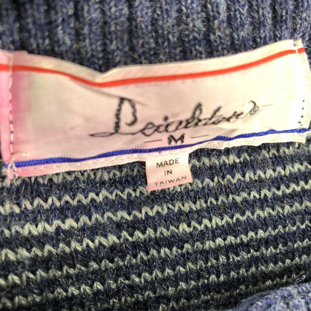 Japanese Brand Vintage 80's Wool Knit Striped Patchwork by Leighton Size US L / EU 52-54 / 3 - 16 Thumbnail
