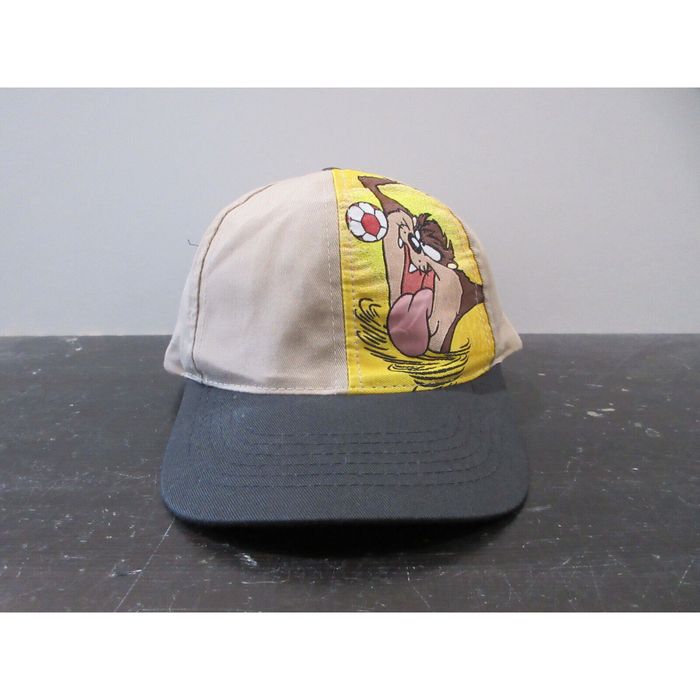 Vintage VINTAGE Looney Tunes Hat Cap Snap Back Brown Taz Tasmanian
