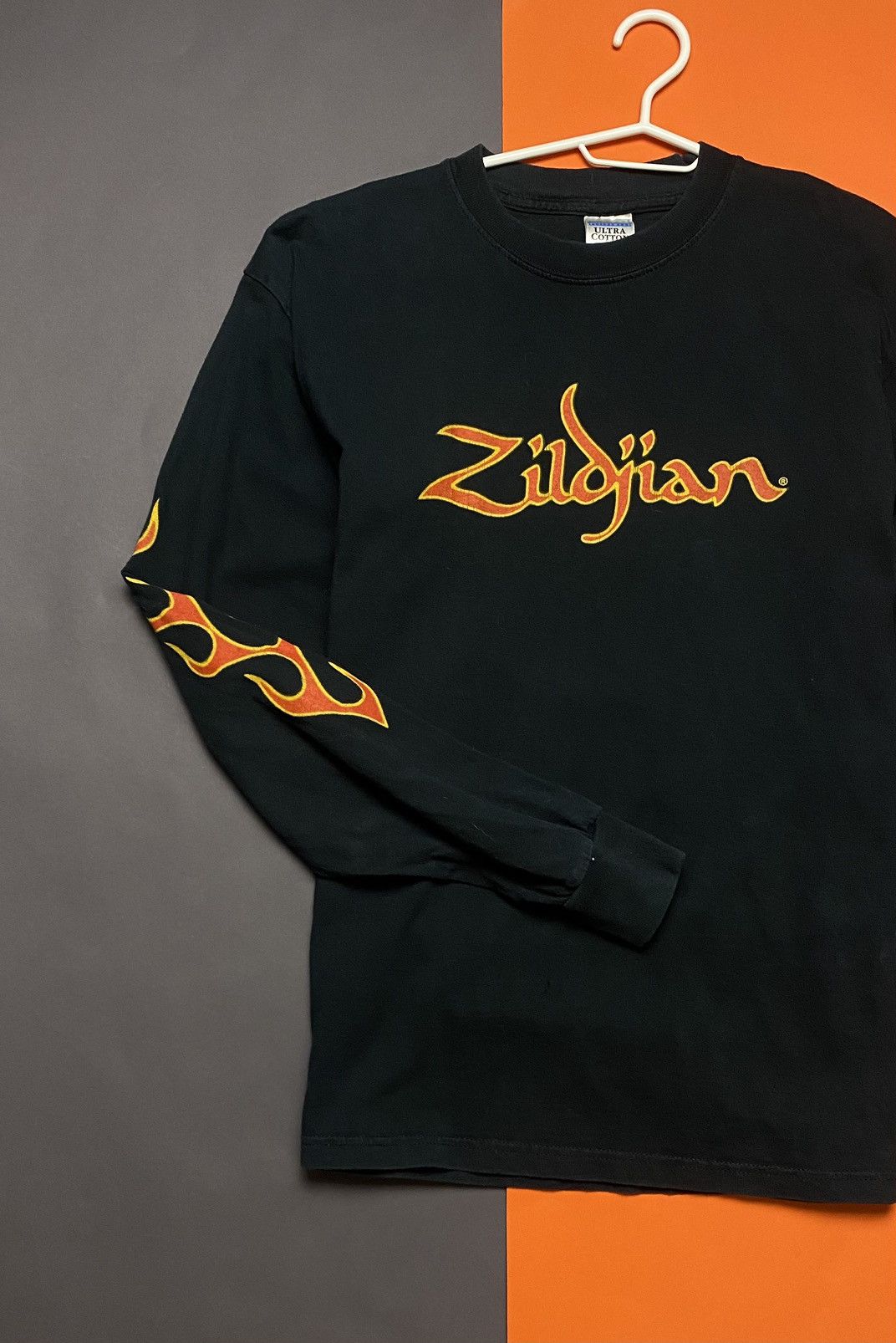 Gildan × Vintage Vintage 90s Zidjian flames long sleeve Size US L / EU 52-54 / 3 - 3 Thumbnail