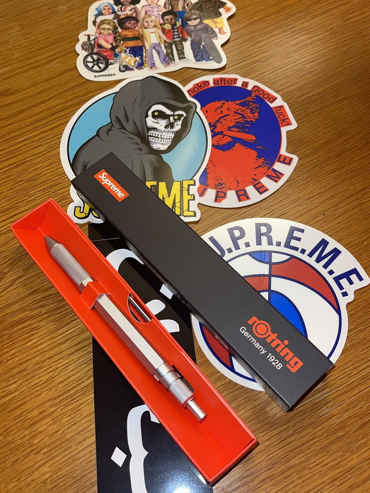 image of Supreme Rotring 600 3-In-1 Pen + Stickers in Silver, Men's