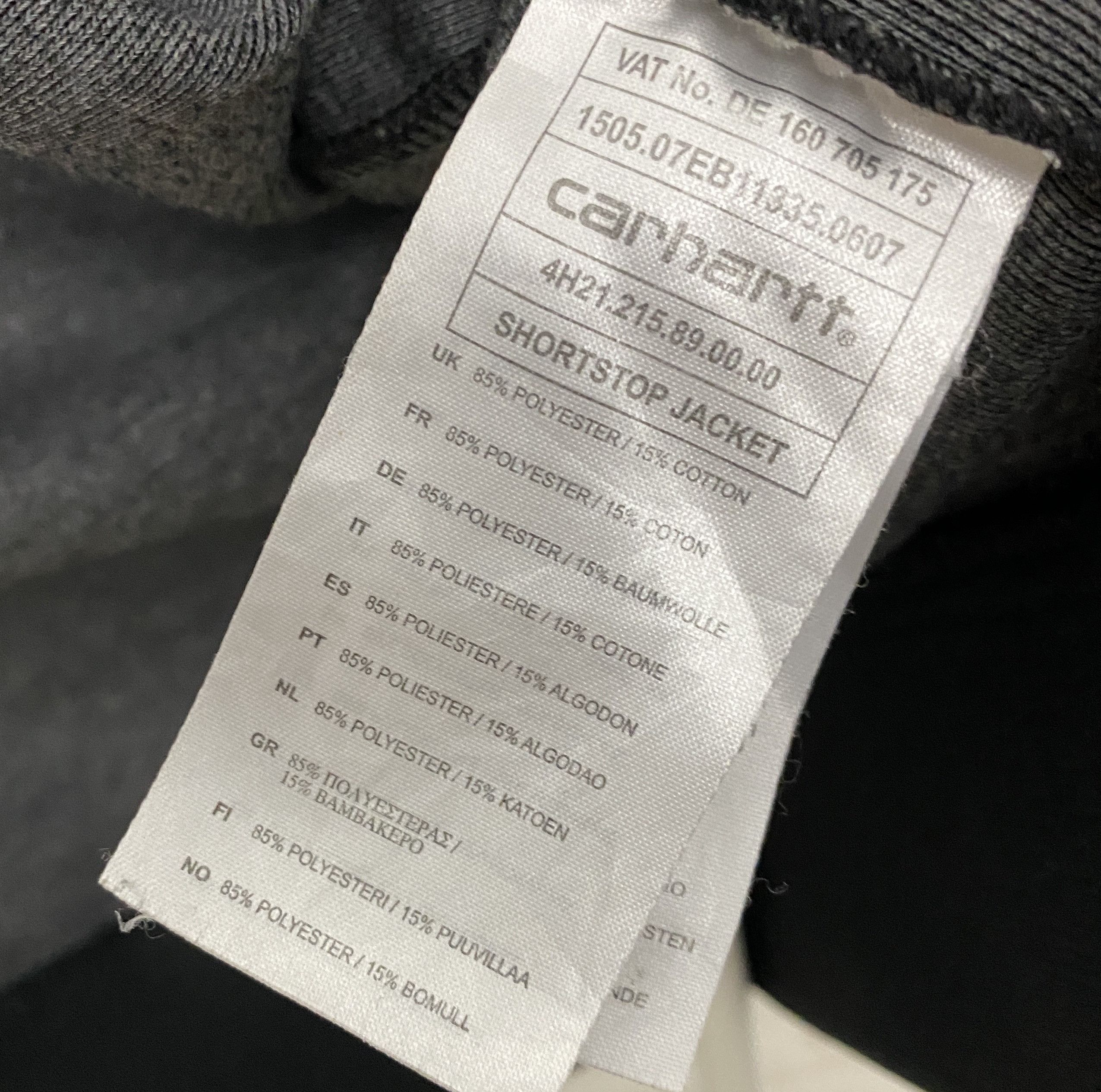 Carhartt Men's Carhartt Shortstop Track Jacket Black Full Zip Size M Size US M / EU 48-50 / 2 - 6 Thumbnail
