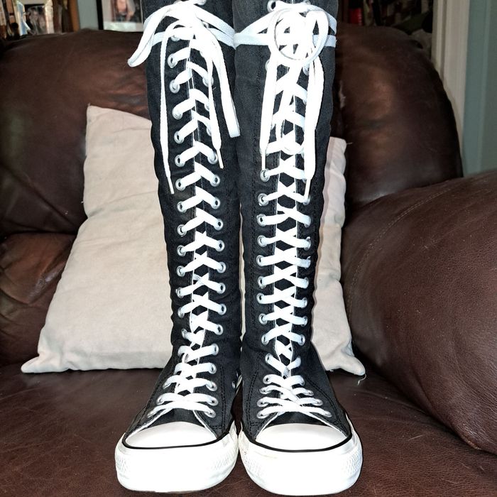 Converse Converse knee high boots black Chuck Taylors sz8 Grailed
