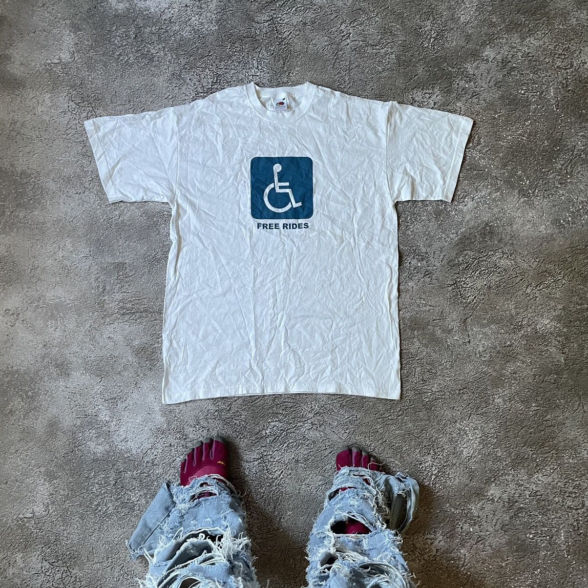 Vintage Vintage Y2K Disabled Graphic Tee Sun Faded Skate Streetwear Size US L / EU 52-54 / 3 - 1 Thumbnail