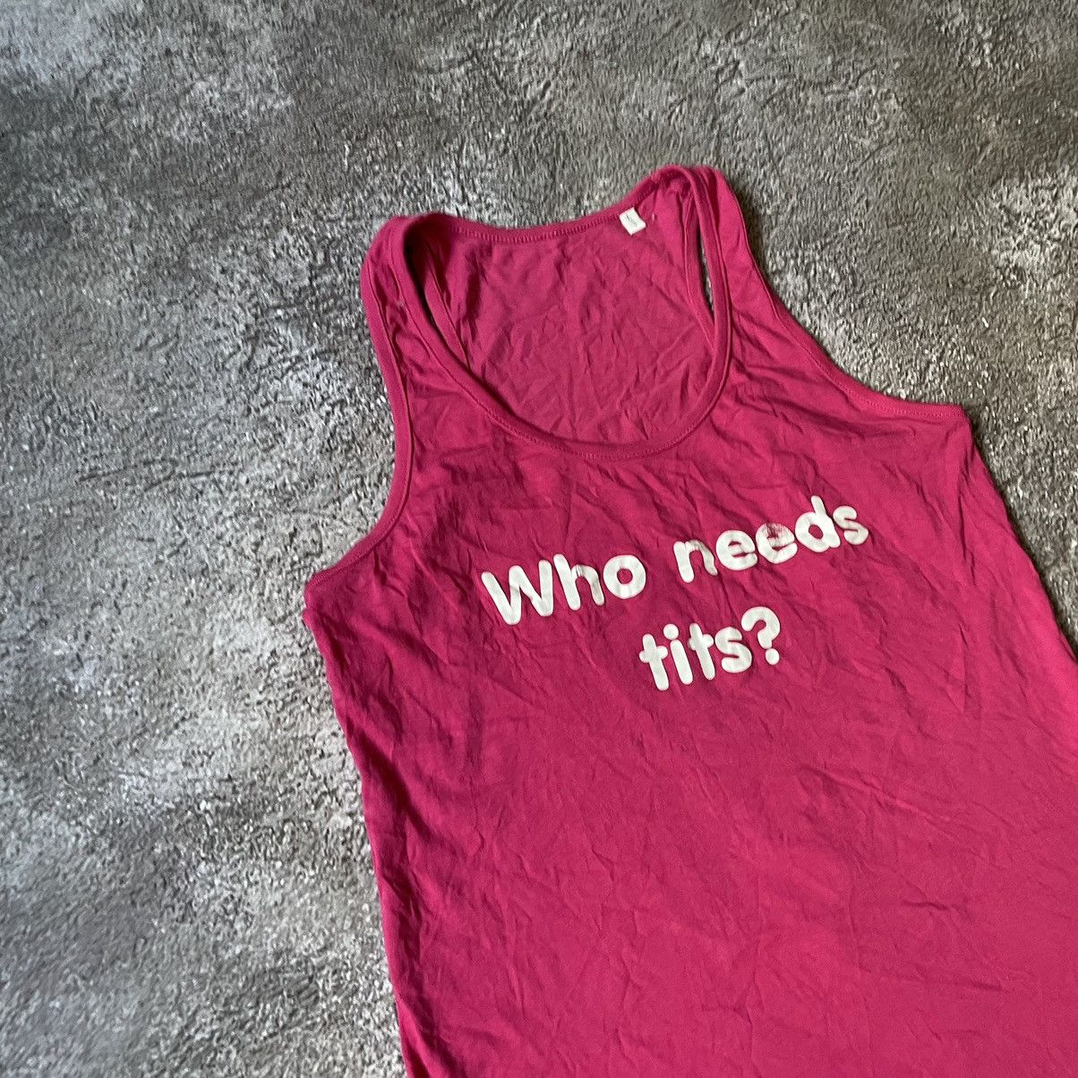 Vintage Vintage Y2K Graphic Tee Funny Slogan Faded Pink Tank Top M Size US M / EU 48-50 / 2 - 4 Thumbnail