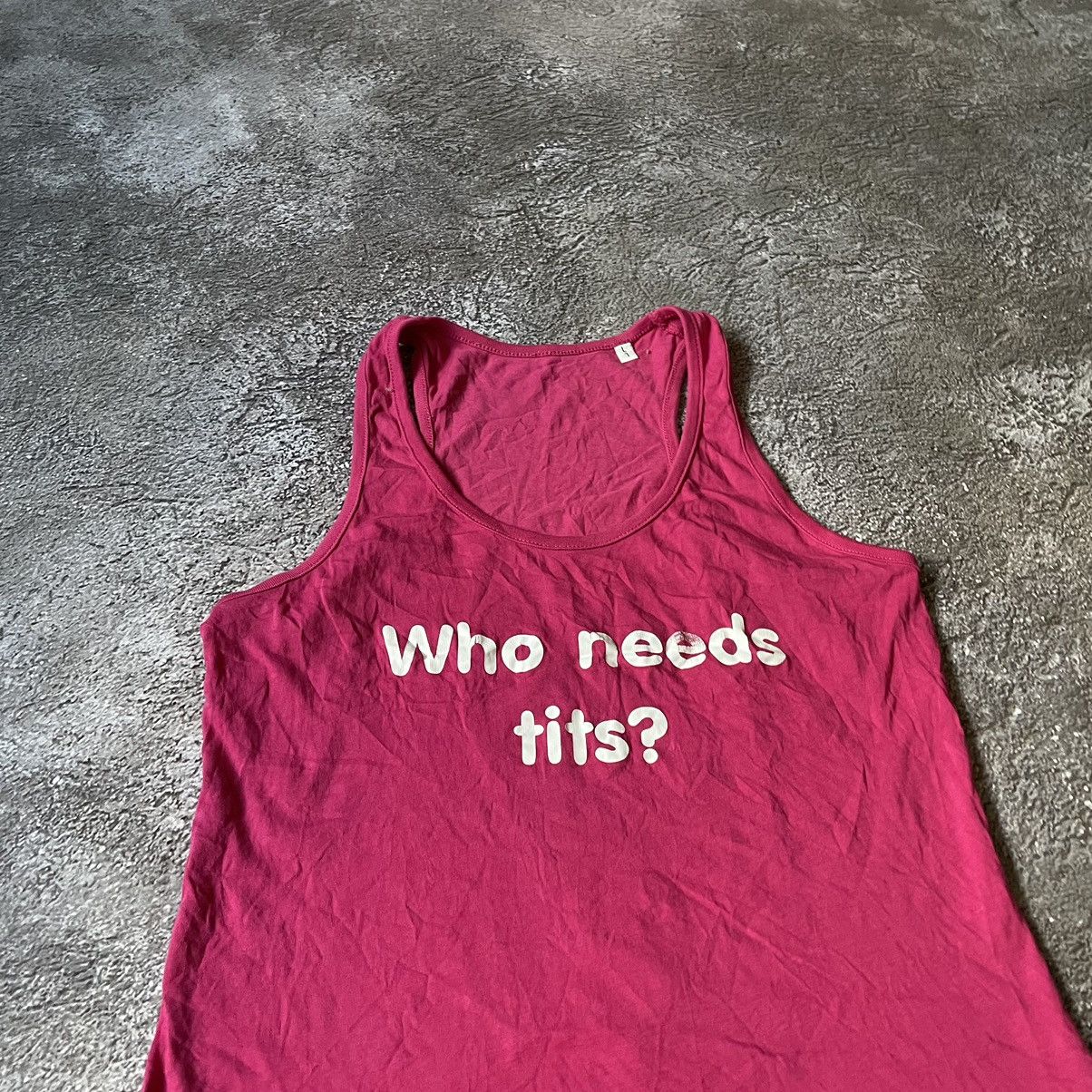Vintage Vintage Y2K Graphic Tee Funny Slogan Faded Pink Tank Top M Size US M / EU 48-50 / 2 - 5 Thumbnail