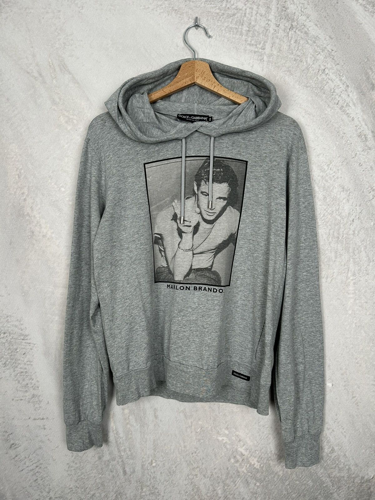 image of Dolce Gabbana x Movie Vintage Dolce & Gabbana Marlon Brando Movie Hype Hoodie in Grey (Size Small)