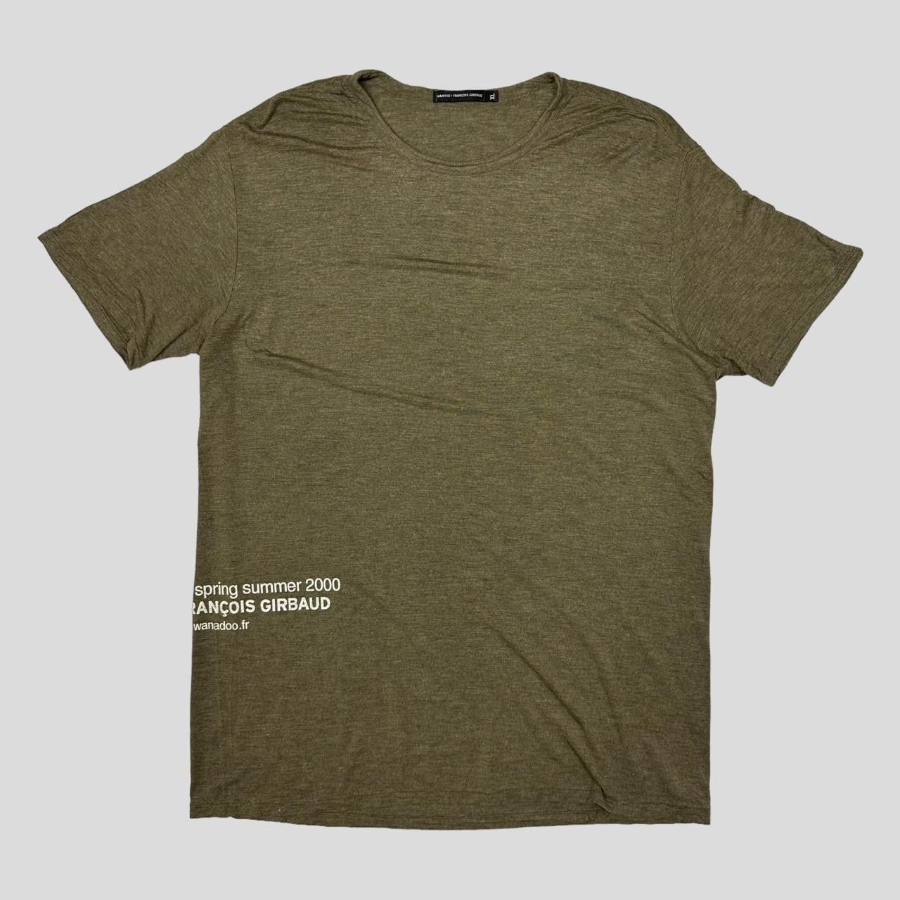 Marithe + Francois Girbaud M+FG SS 2000 Heather Khaki Logo T-shirt - XL (L) Size US L / EU 52-54 / 3 - 3 Thumbnail