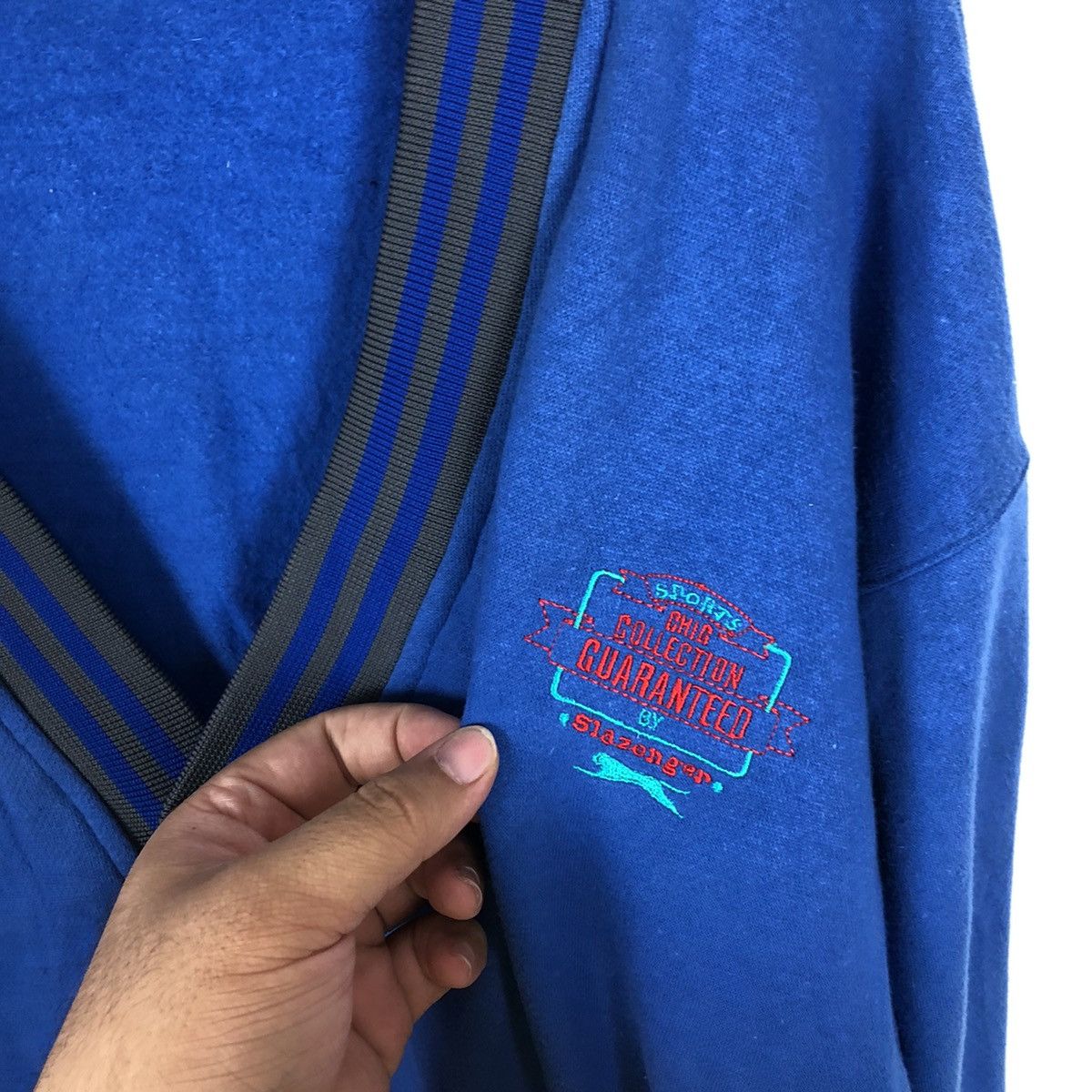 Japanese Brand LIGHT CARDIGAN SLAZENGER BLUE Size US XL / EU 56 / 4 - 7 Thumbnail
