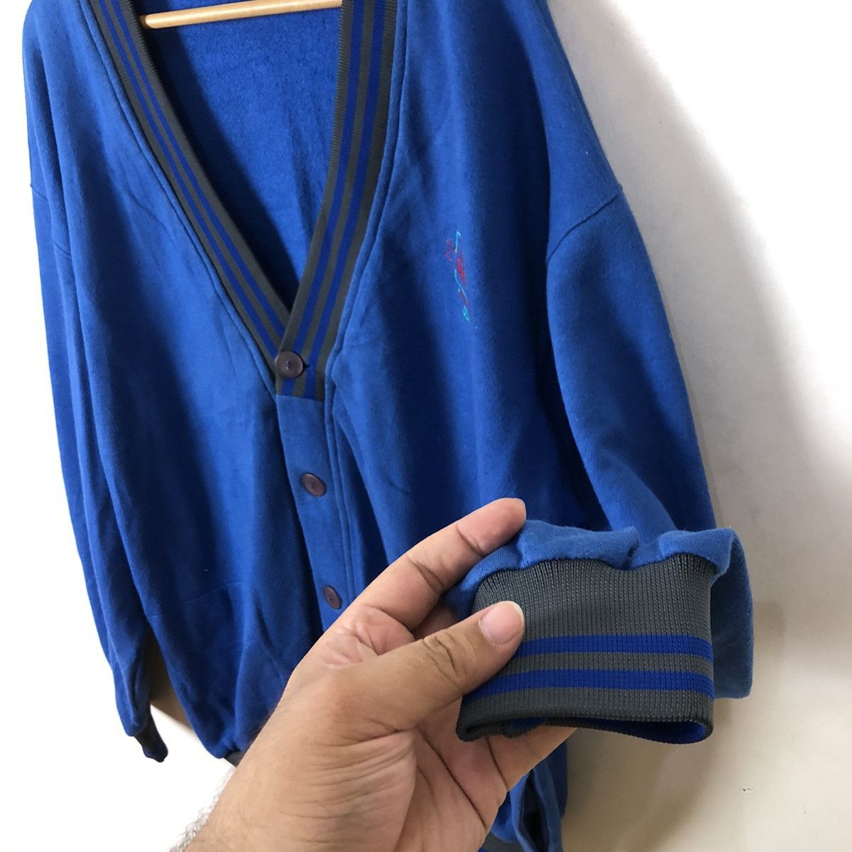 Japanese Brand LIGHT CARDIGAN SLAZENGER BLUE Size US XL / EU 56 / 4 - 6 Thumbnail