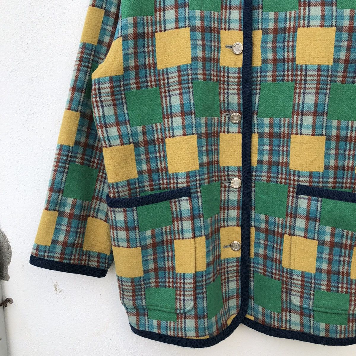 Japanese Brand RARE COLOUR BUTTON JACKET MIXING PATCHWORK DESIGN Size US M / EU 48-50 / 2 - 4 Thumbnail