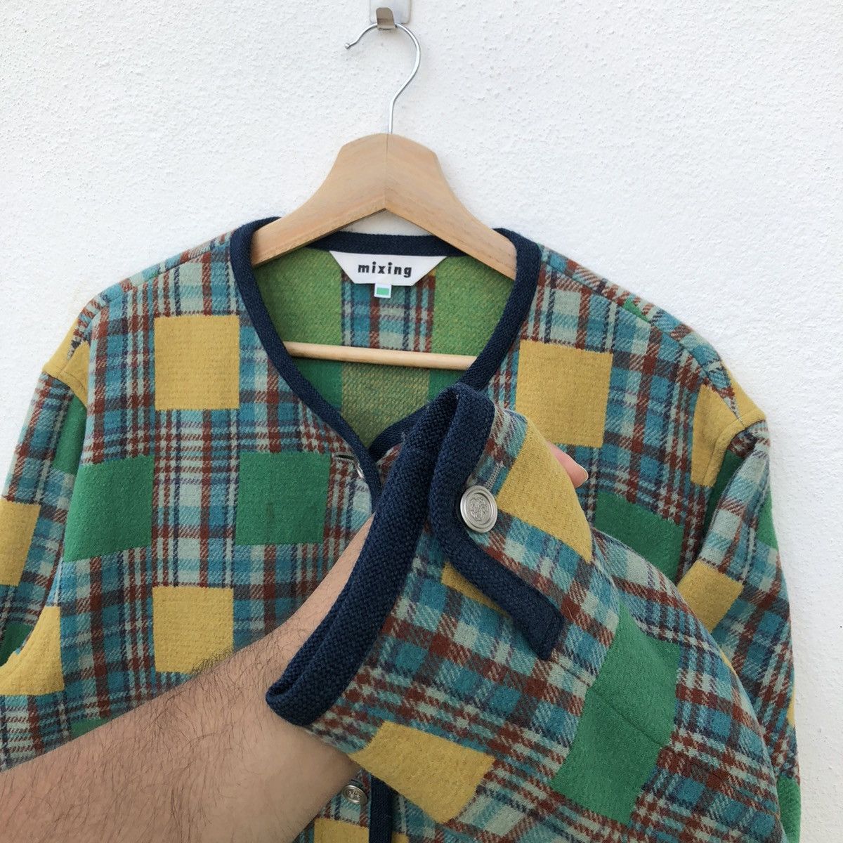 Japanese Brand RARE COLOUR BUTTON JACKET MIXING PATCHWORK DESIGN Size US M / EU 48-50 / 2 - 8 Thumbnail