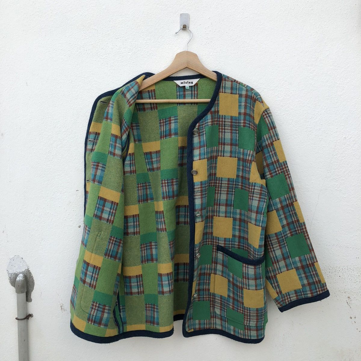 Japanese Brand RARE COLOUR BUTTON JACKET MIXING PATCHWORK DESIGN Size US M / EU 48-50 / 2 - 7 Thumbnail