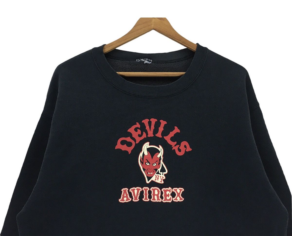 Avirex × Vintage Vintage Avirex Devils Big Logo Army Sweatshirt Size US M / EU 48-50 / 2 - 2 Thumbnail