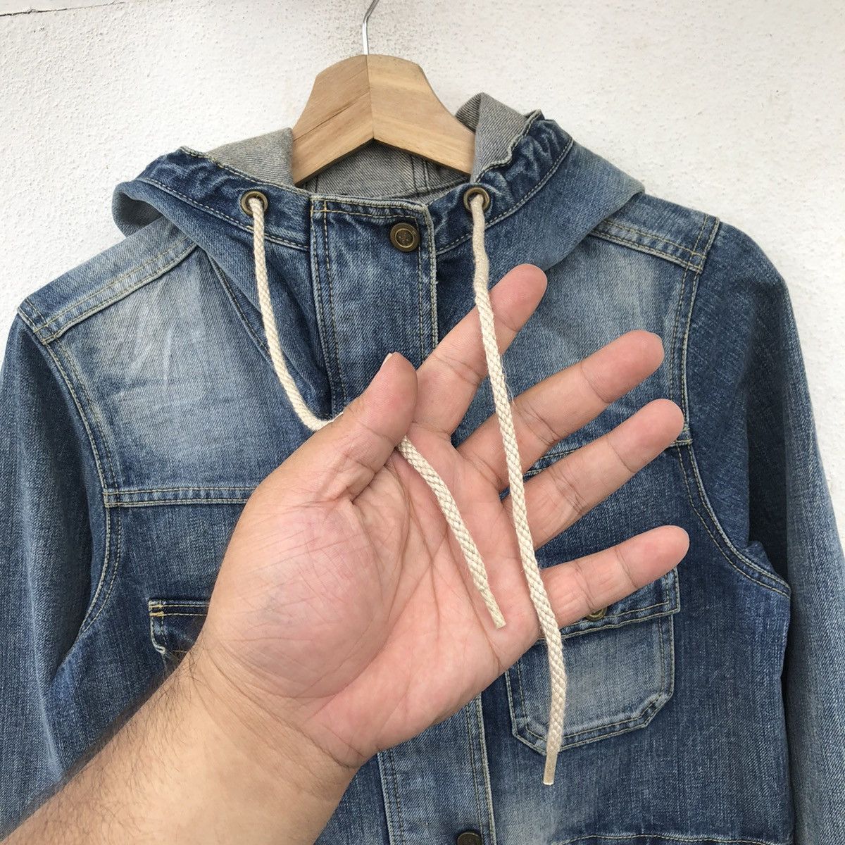 Japanese Brand DENIM JACKET MULTI POCKET HOODIE RADEO CROWN JAPAN Size US M / EU 48-50 / 2 - 4 Thumbnail