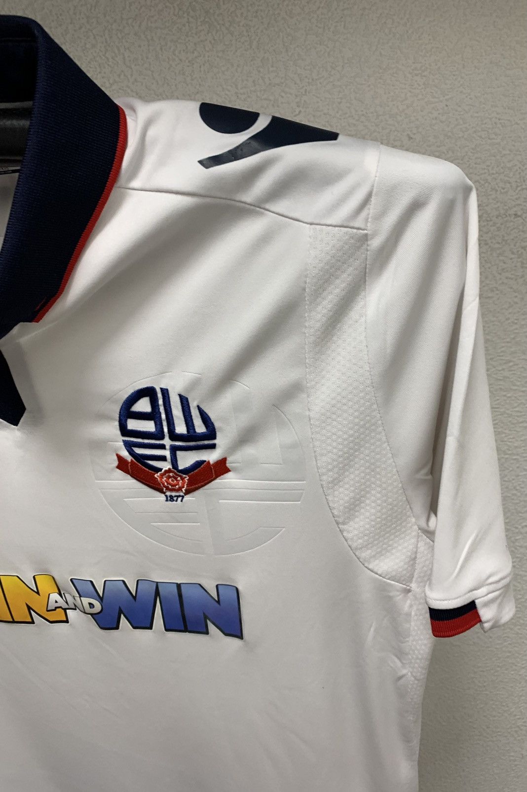 Macron Bolton Macron white soccer jersey M size spin and win Macron Size US M / EU 48-50 / 2 - 3 Thumbnail